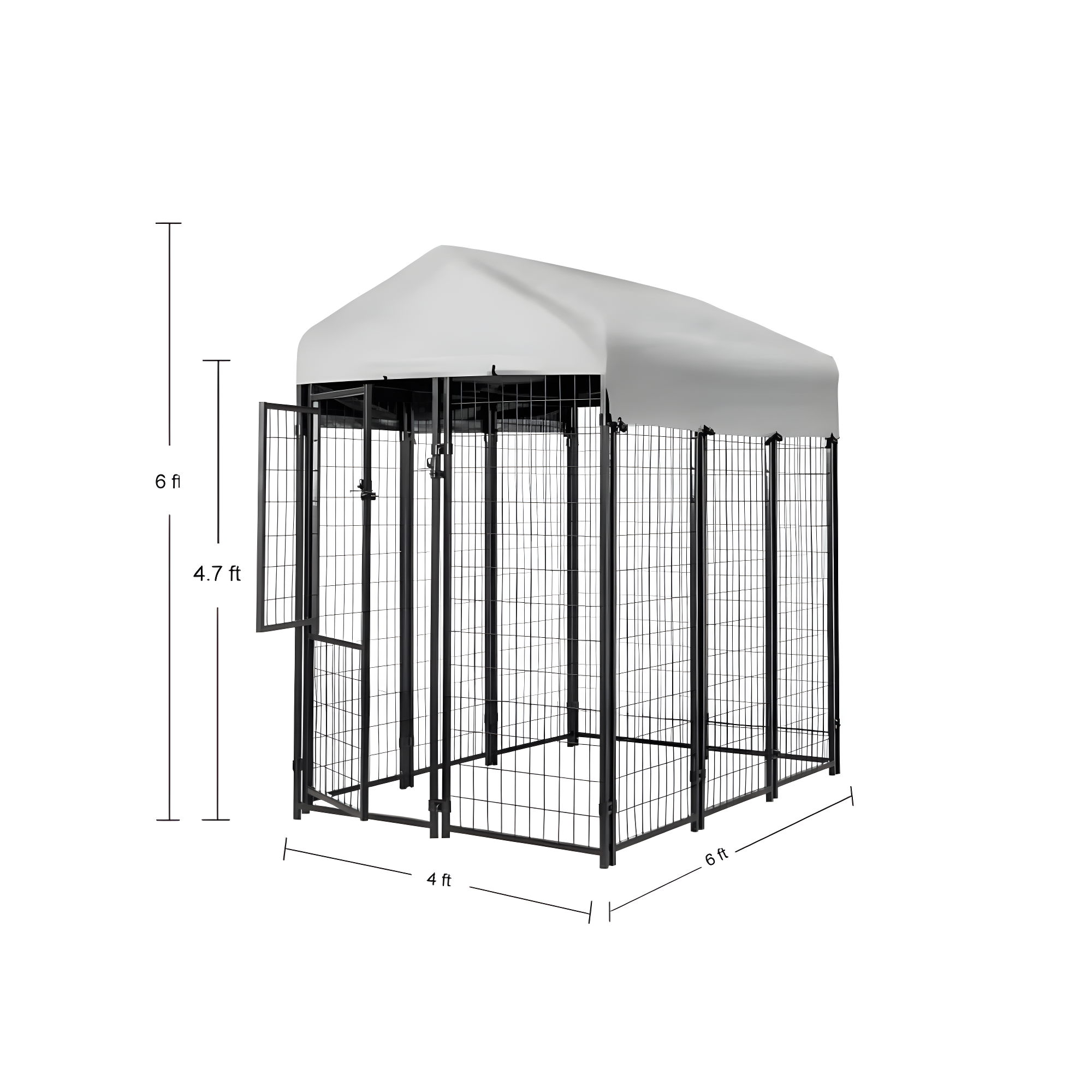 Kennels Direct Metal Kennel Kit with Cover