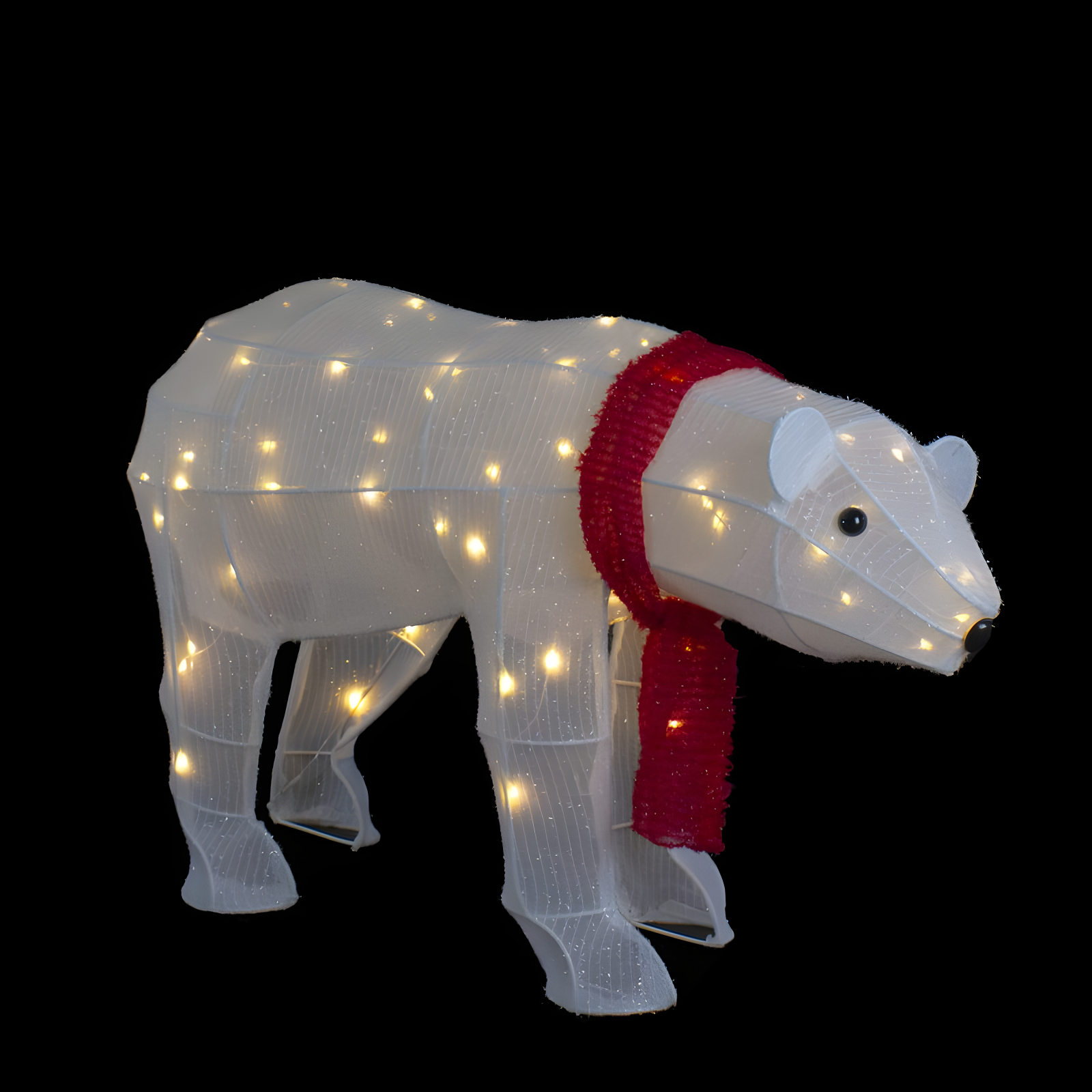 Northlight Seasonal 32" LED Lighted Tinsel Polar Bear Outdoor Christmas Decoration