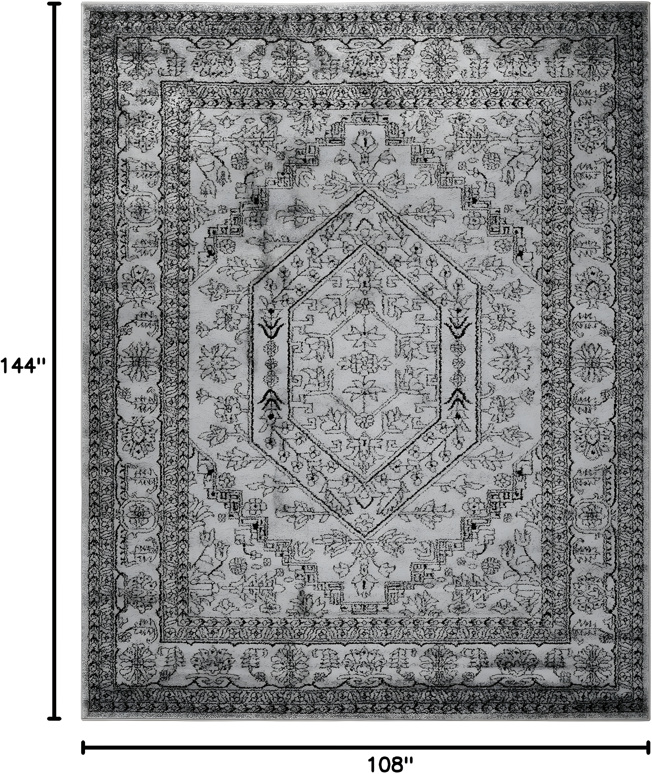 SAFAVIEH Adirondack Xavier Traditional Area Rug, Silver/Black, 9' x 12'