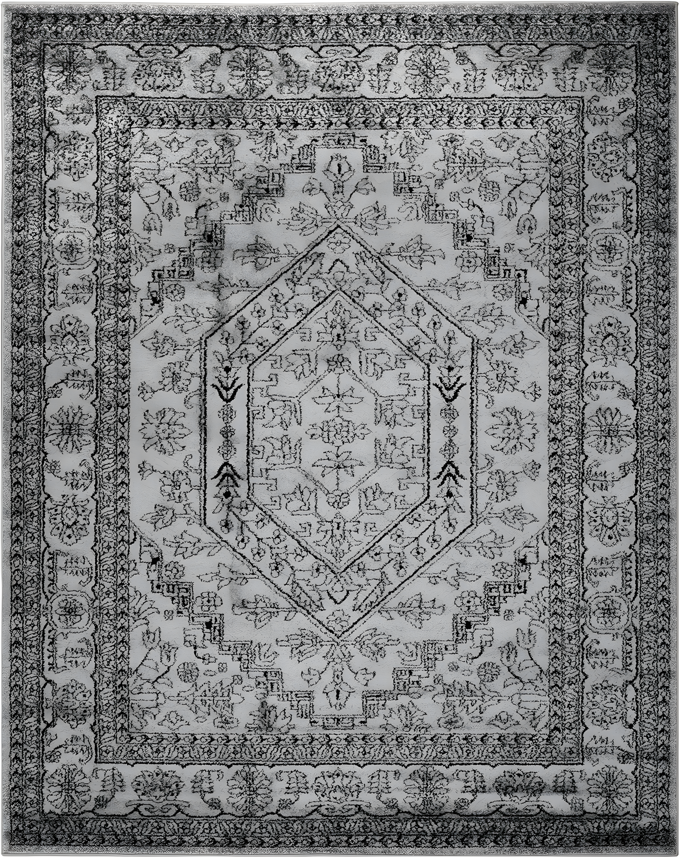 SAFAVIEH Adirondack Xavier Traditional Area Rug, Silver/Black, 9' x 12'