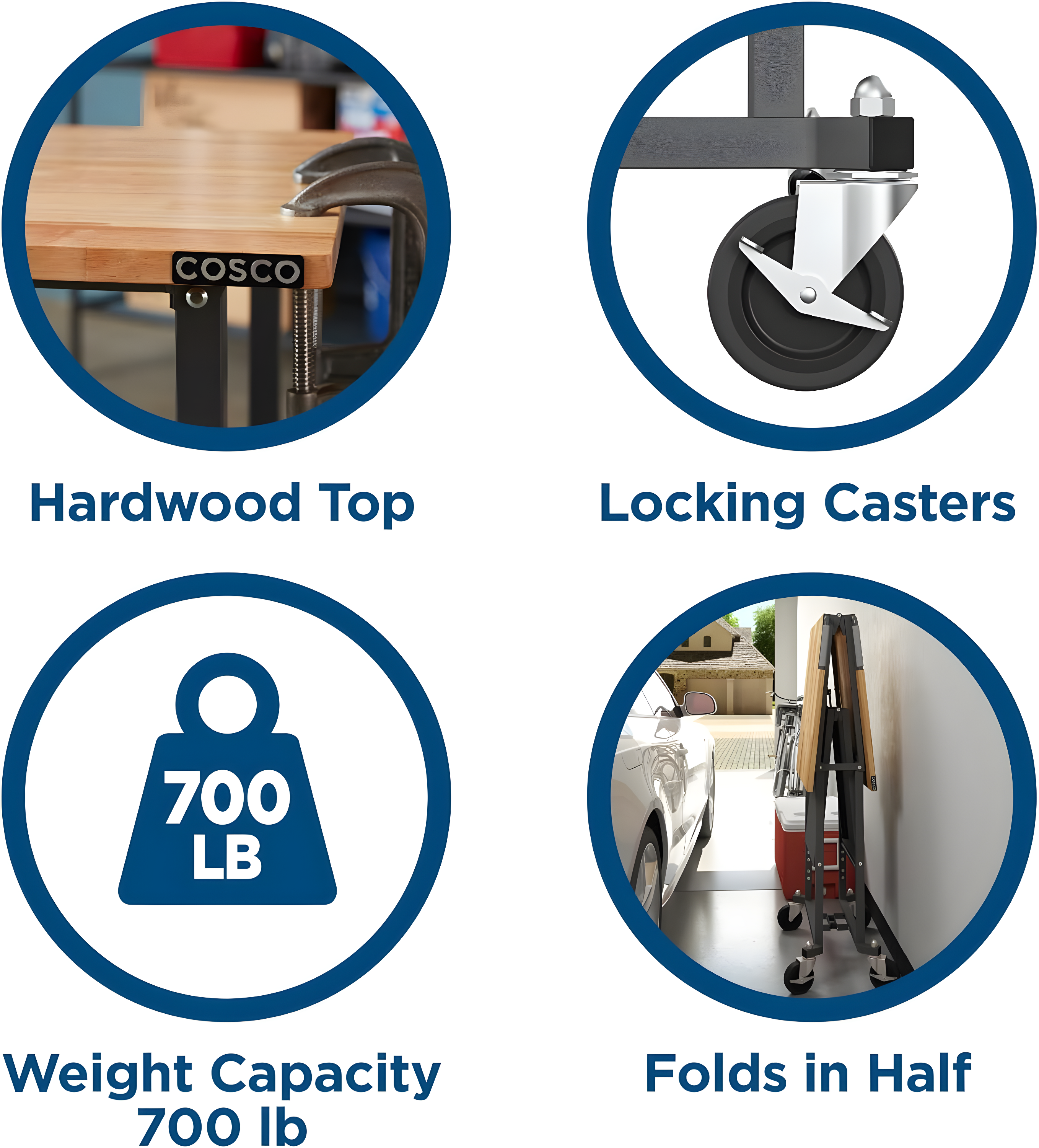 COSCO SmartFold Portable Workbench/Folding Utility Table