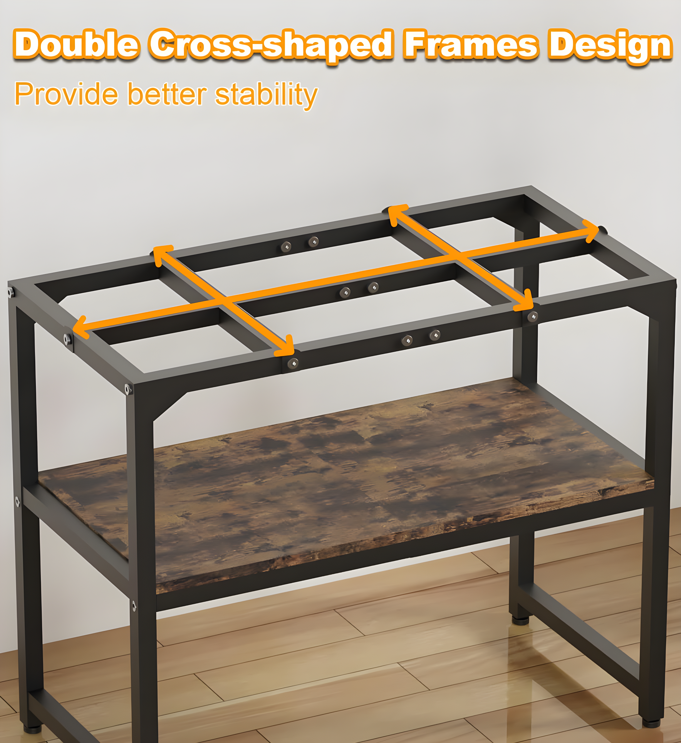 Tucker Murphy Pet™ 20 Gallon Fish Tank Stand, Upgraded Height Aquarium Stand Table With 2 Tiers Storage Shelf, Metal Reptile Breeder Turtle Terrarium Stand Rack, Black