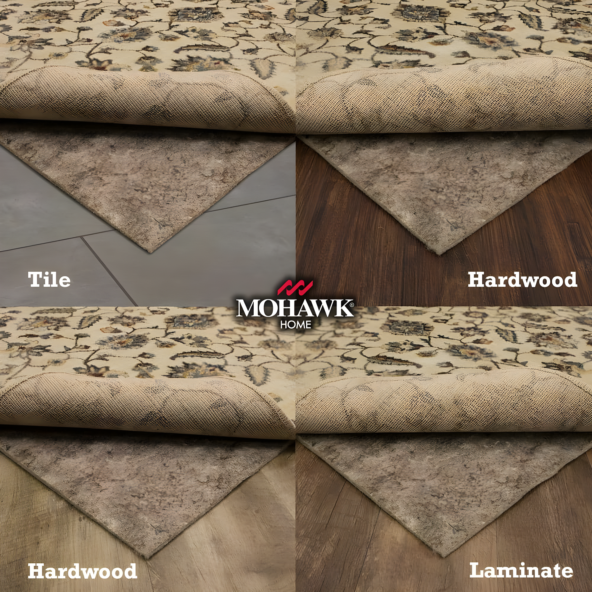 Mohawk 5'x7' Premium Dual Surface Rug Pad Natural: Skid-Resistant, Gray, Rectangle, Polyester, Latex Backing