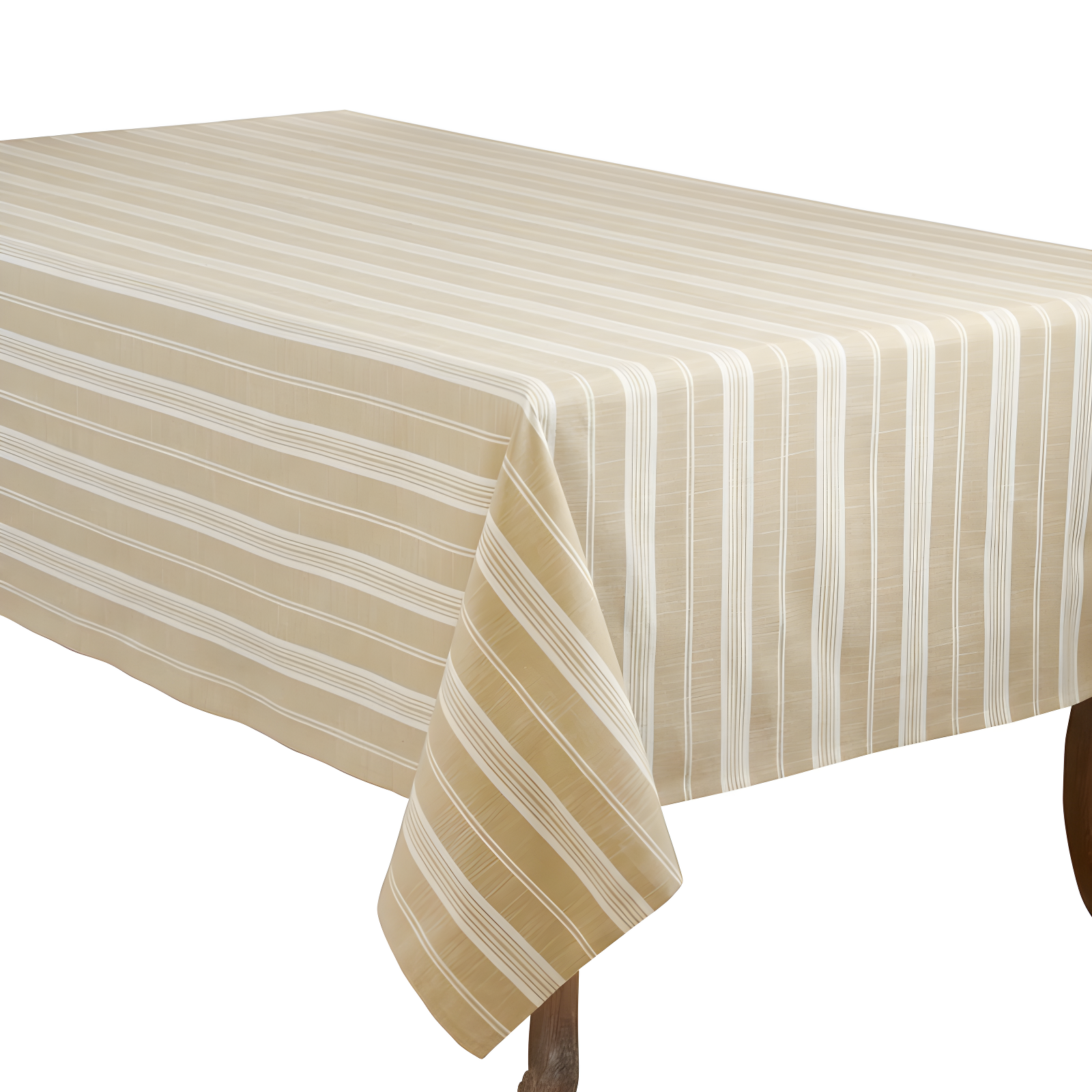 Saro Lifestyle Striped Design Tablecloth, 65"x140", Beige