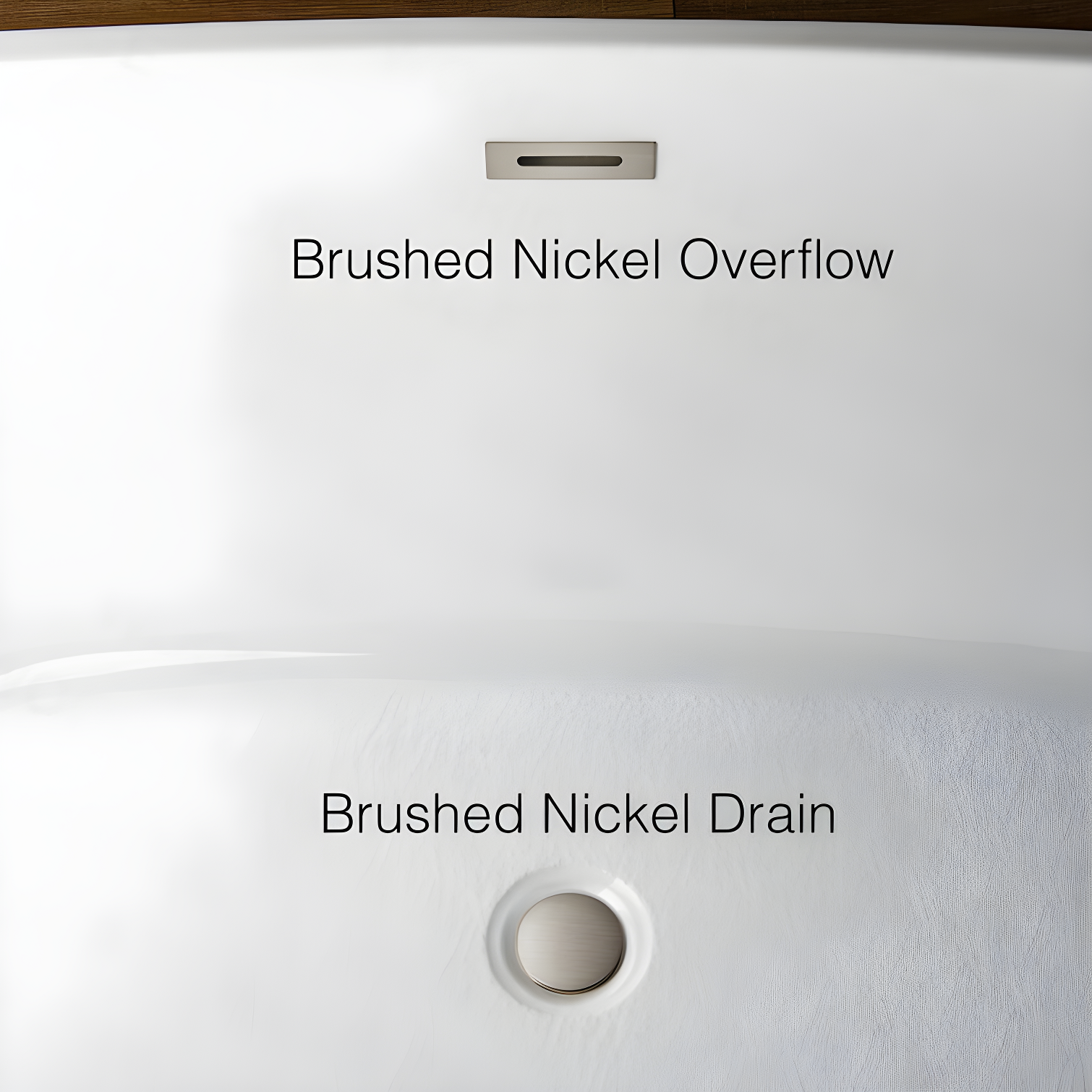 WoodBridge 59" x 28.75" Freestanding Soaking Acrylic Double Slipper Bathtub, Non-Slip Bottom Design BTA-1516