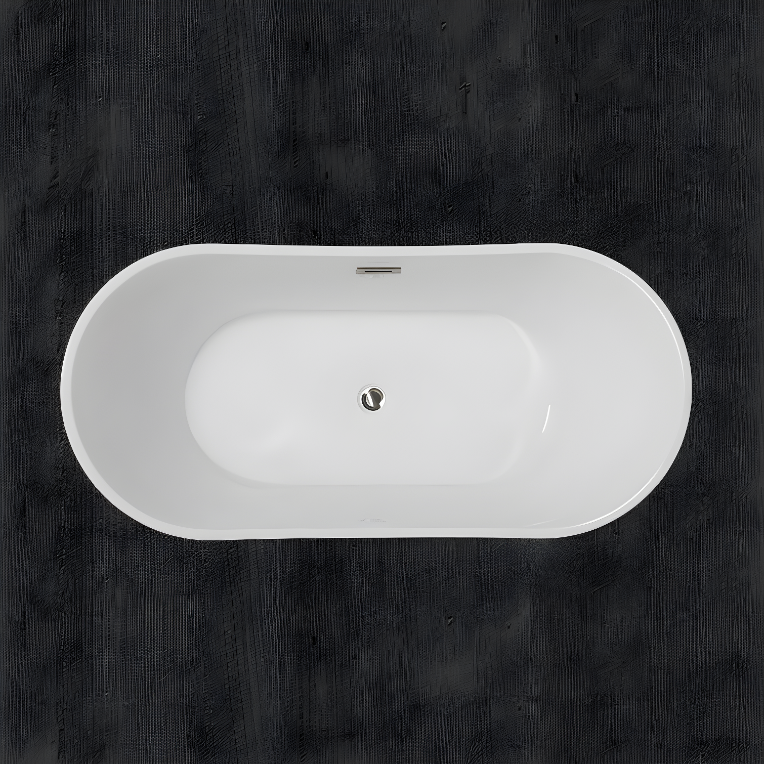 WoodBridge 59" x 28.75" Freestanding Soaking Acrylic Double Slipper Bathtub, Non-Slip Bottom Design BTA-1516