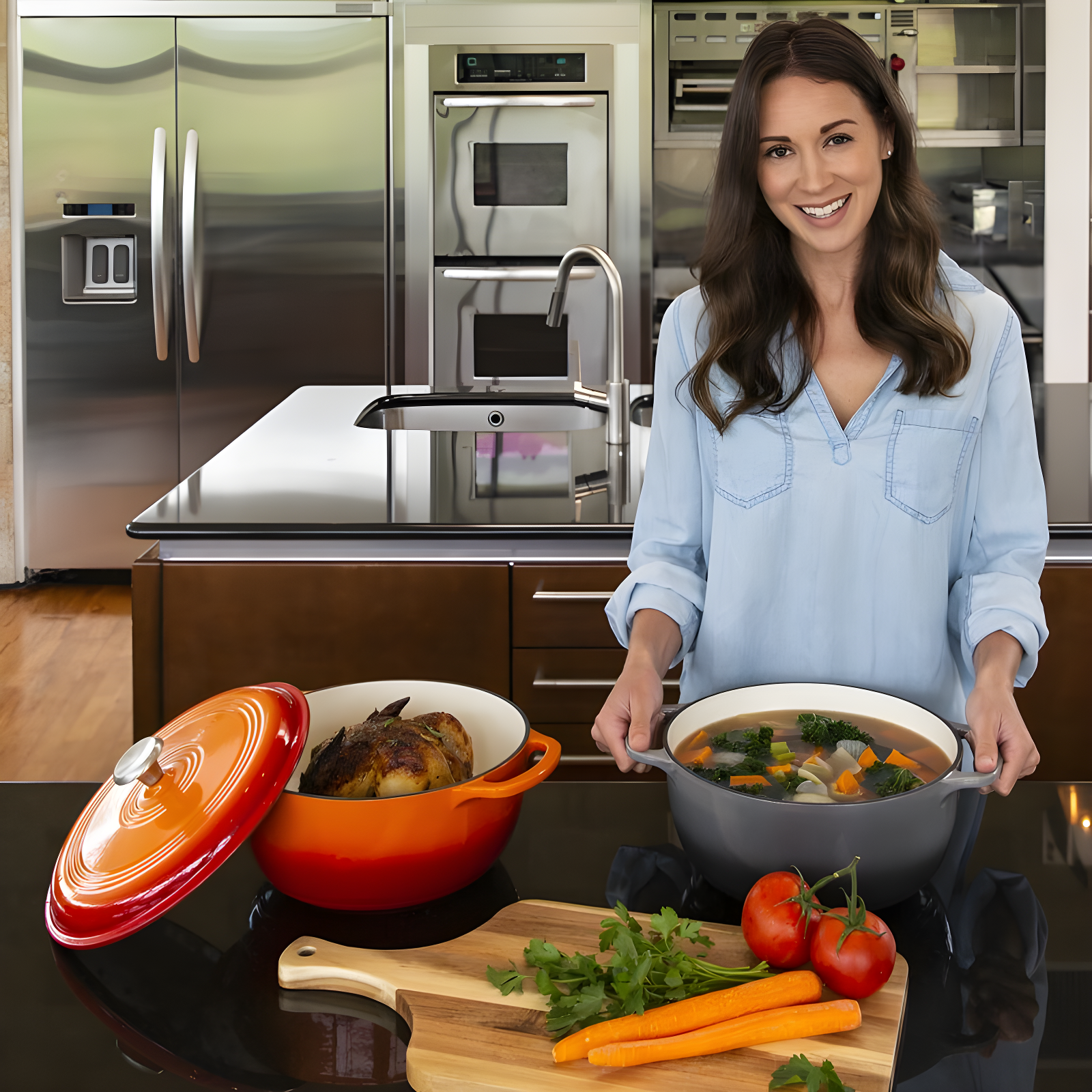Best Choice Products Enamel Cast-Iron Dutch Oven, Heavy-Duty Cookware w/ Dual Handles, Lid