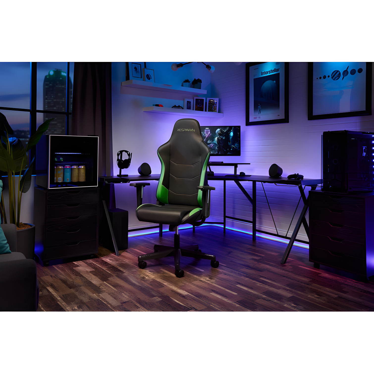 RESPAWN 110 Gaming Chair - Gamer Chair PC Computer Chair, Ergonomic Gaming Chairs, Office Chair with Integrated Headrest, Gaming Chair for Adults 135 Degree Recline with Angle Lock
