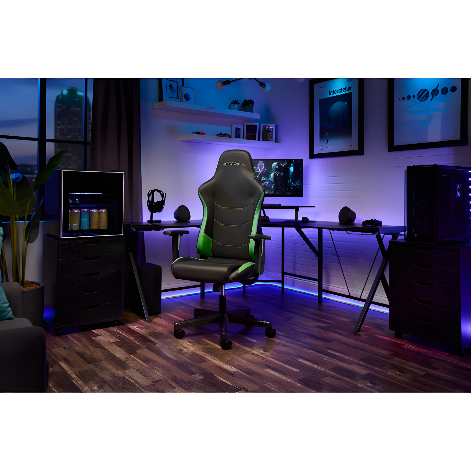 RESPAWN 110 Gaming Chair - Gamer Chair PC Computer Chair, Ergonomic Gaming Chairs, Office Chair with Integrated Headrest, Gaming Chair for Adults 135 Degree Recline with Angle Lock