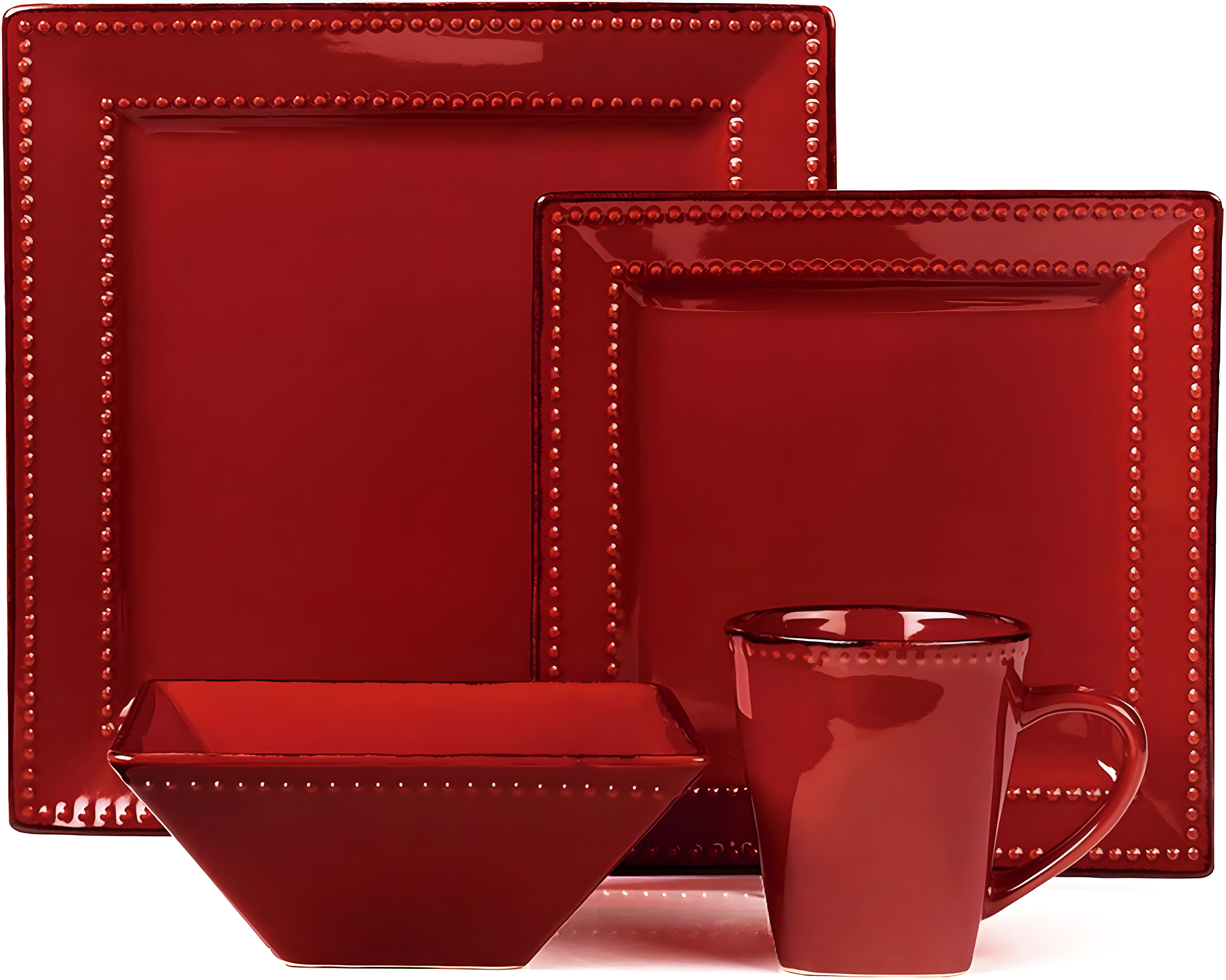 16 Piece Stoneware Dinnerware Set - Service for 4