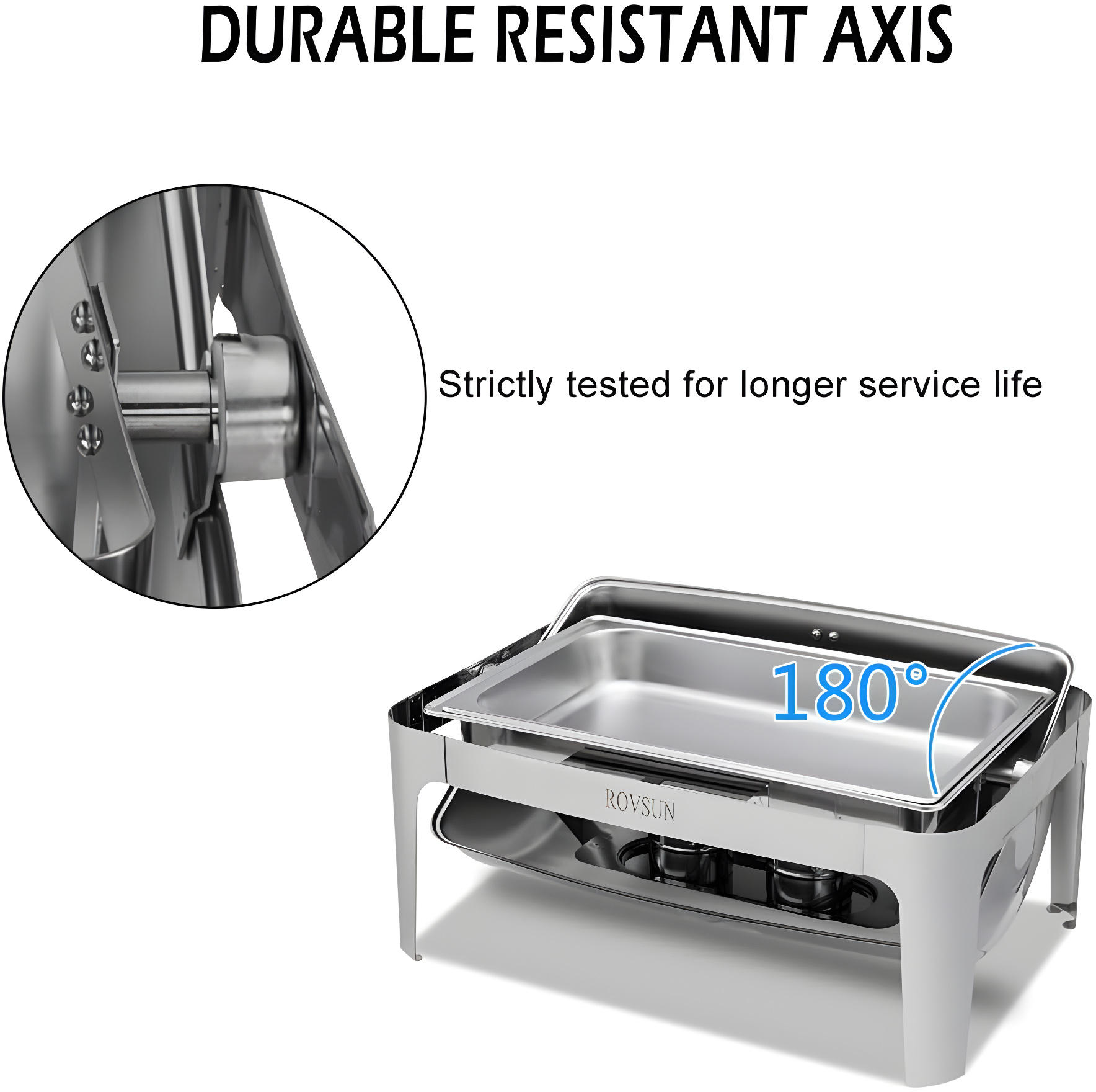 ROVSUN Roll Top Silver Stainless Steel Chafing Dish Buffet Set