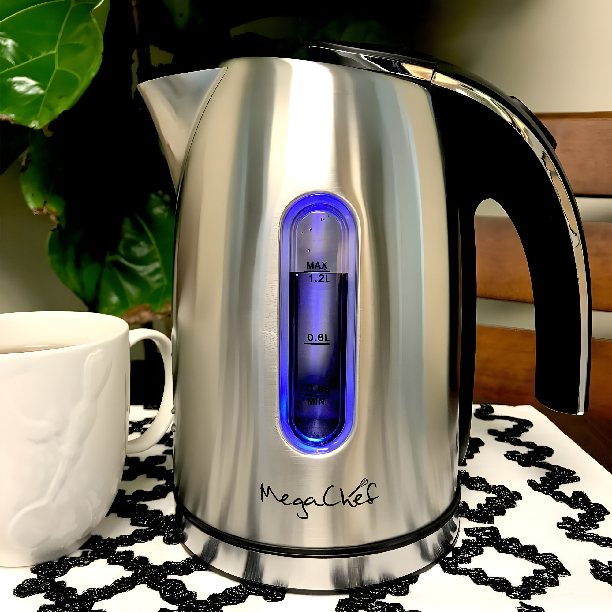 Mega Chef 1.27 Quarts Stainless Steel Electric Tea Kettle