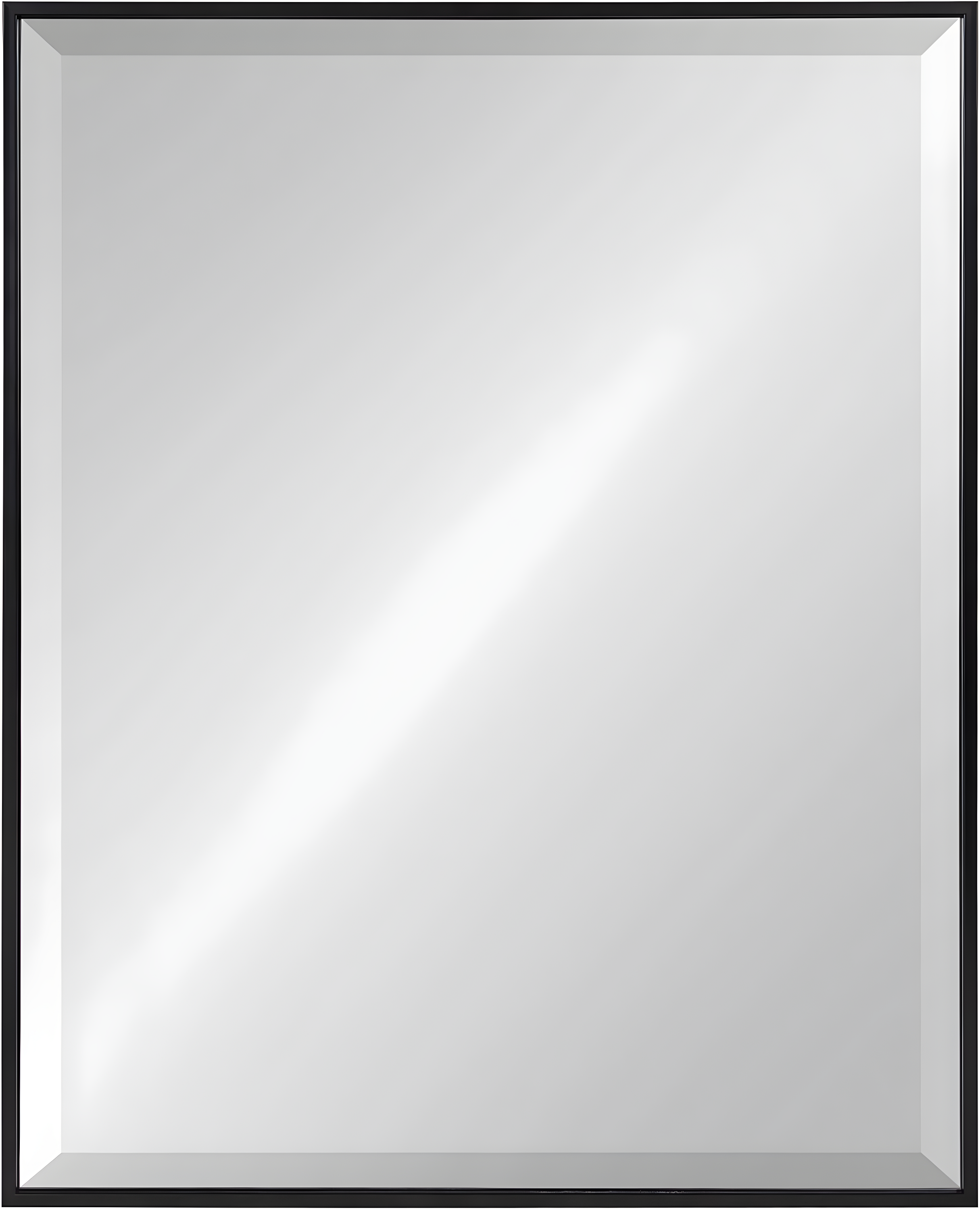 22.7" x 28.7" Rhodes Rectangle Wall Mirror Black - Kate & Laurel: Modern Beveled, No Assembly Required