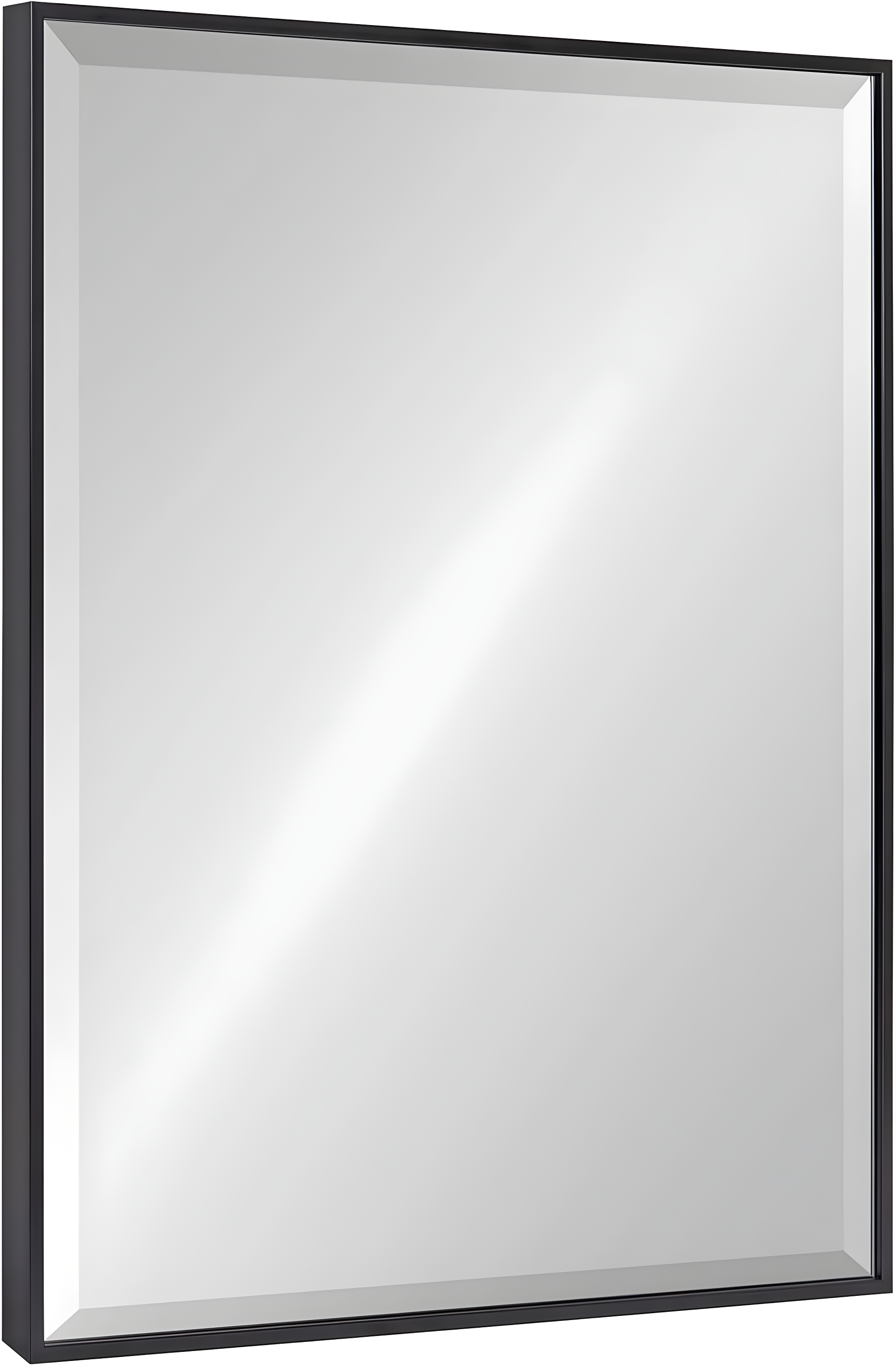 22.7" x 28.7" Rhodes Rectangle Wall Mirror Black - Kate & Laurel: Modern Beveled, No Assembly Required