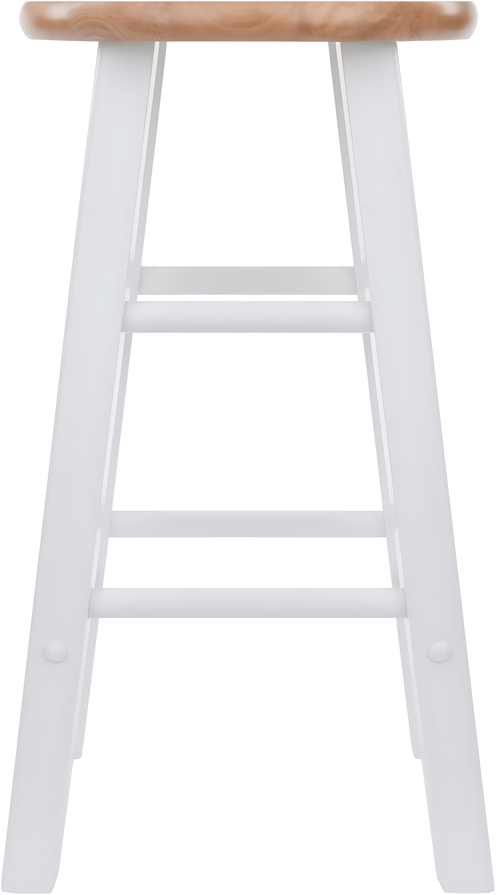2pc 24" Element Counter Height Barstools White - Winsome: Solid Wood, Round Seat, 220lbs Capacity