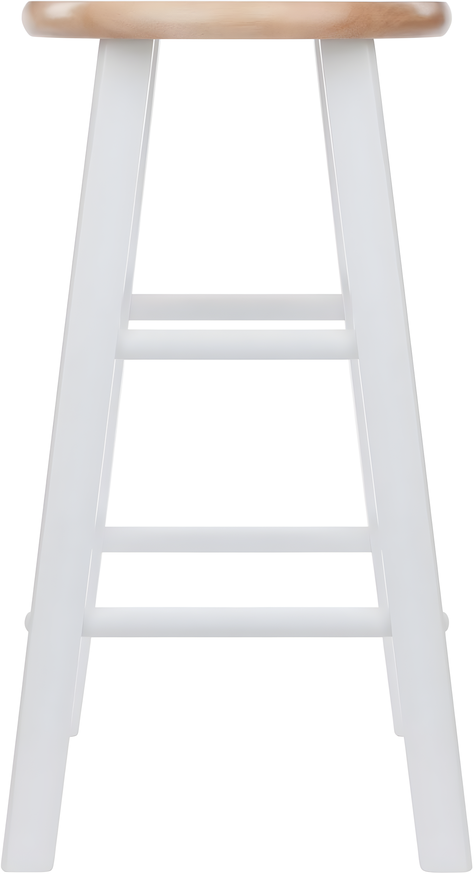 2pc 24" Element Counter Height Barstools White - Winsome: Solid Wood, Round Seat, 220lbs Capacity