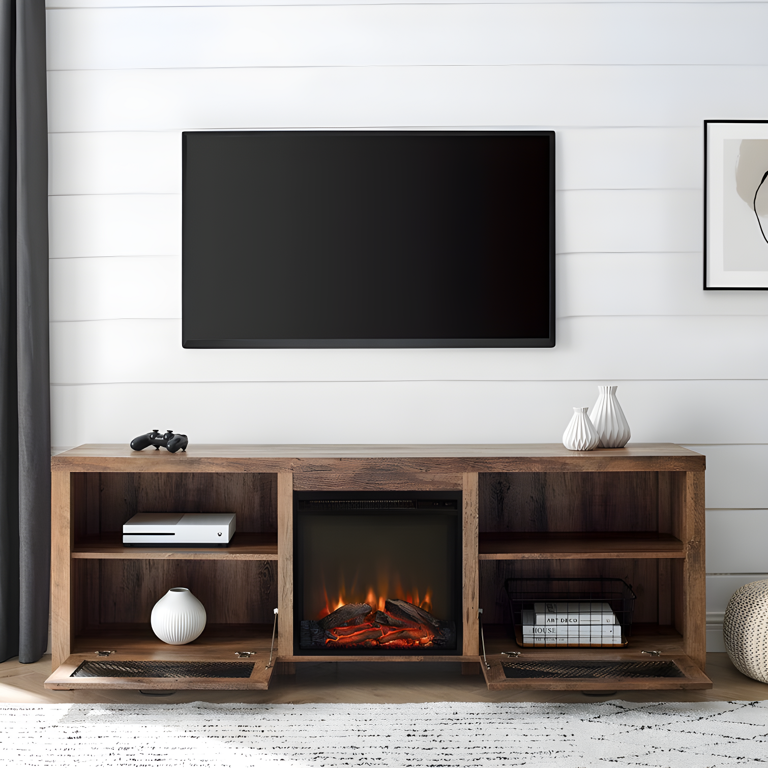 Tansey 70" Media Console with Electric Fireplace