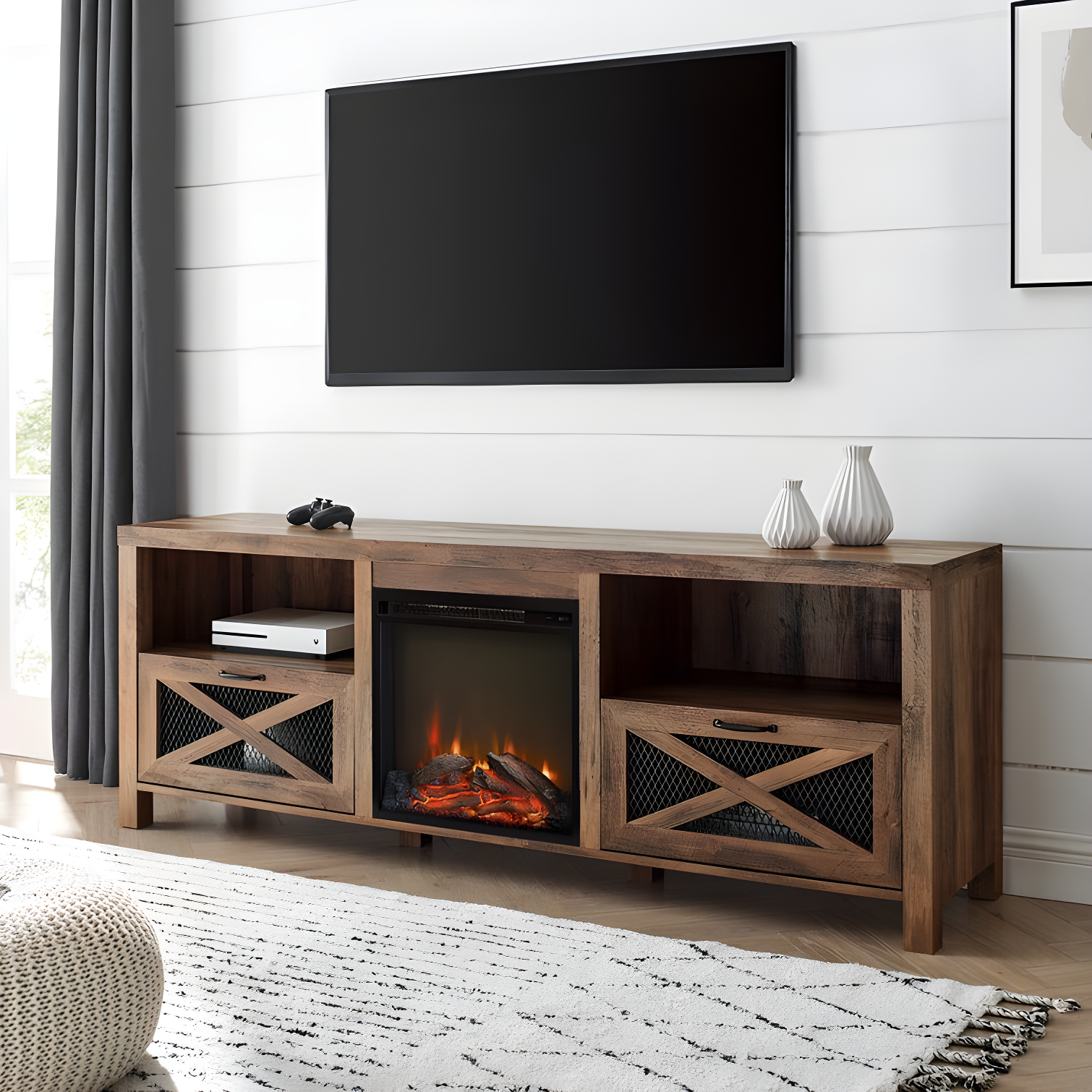 Tansey 70" Media Console with Electric Fireplace