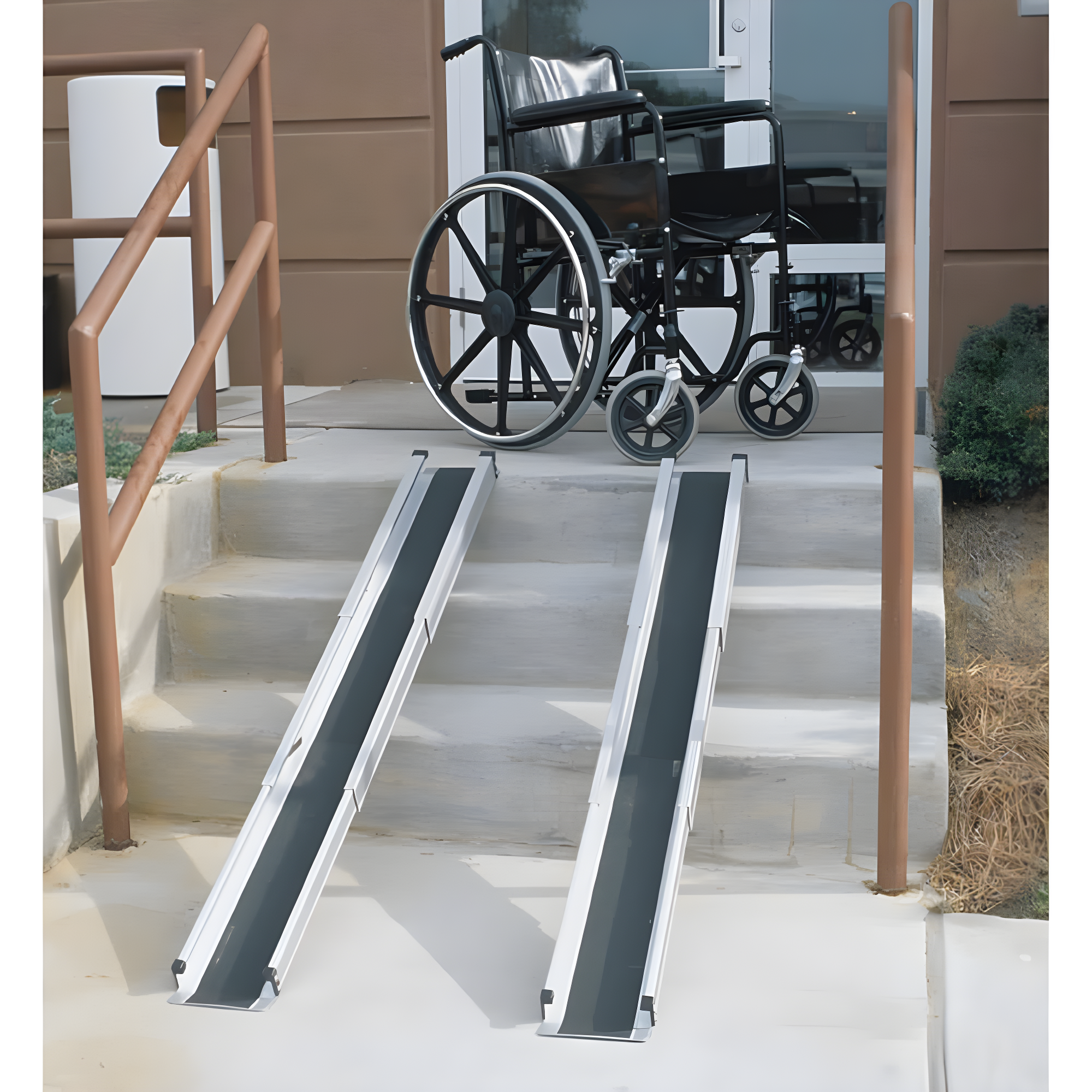 DMI Wheelchair Ramps, Adjustable and Portable, 600 lb capacity, 5 Ft Long