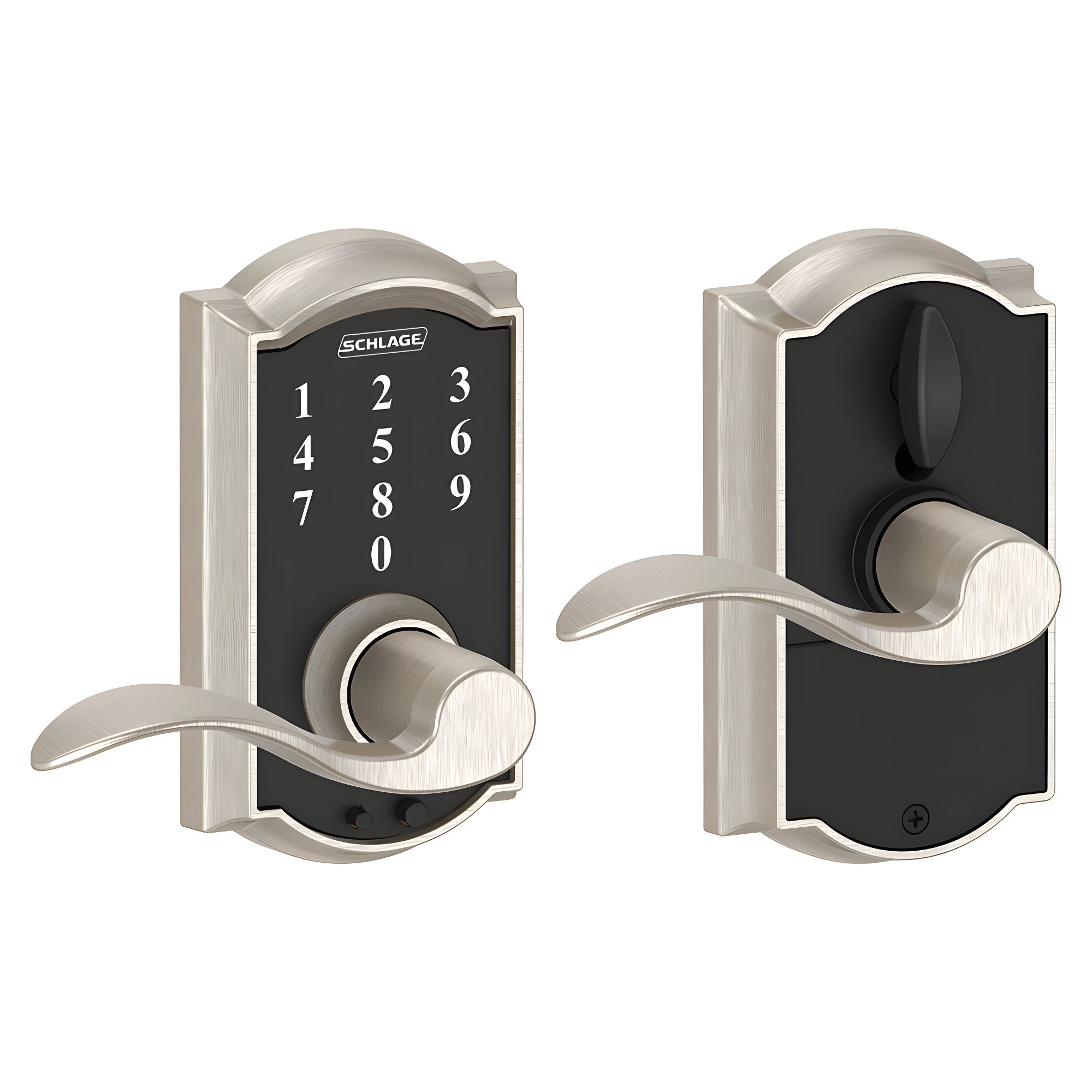 Schlage Touch Keyless Touchscreen Lever with Camelot Trim and Accent Lever