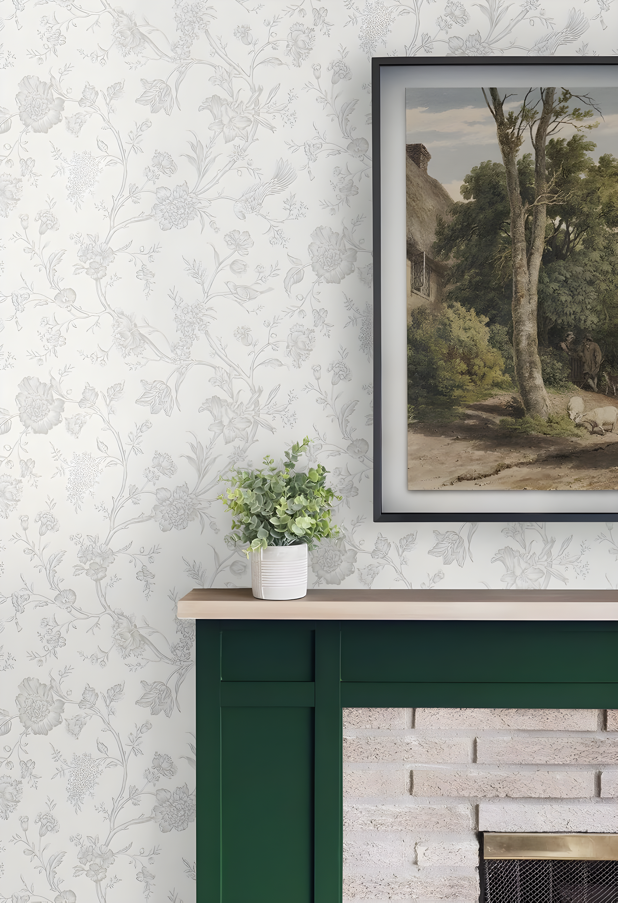 NextWall Harbor Mist Jasmine Chinoiserie Peel and Stick Wallpaper