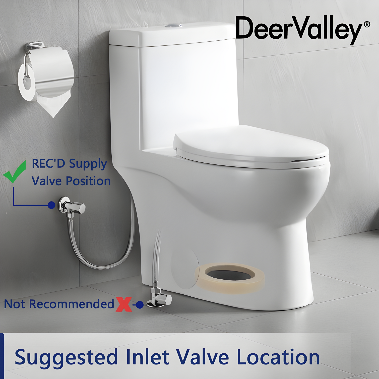 DeerValley Ally Dual-Flush Elongated One-Piece Toilet with Glazed Surface Modern Toilet with Comfort Seat Height  (Seat Included) DV-1F52816