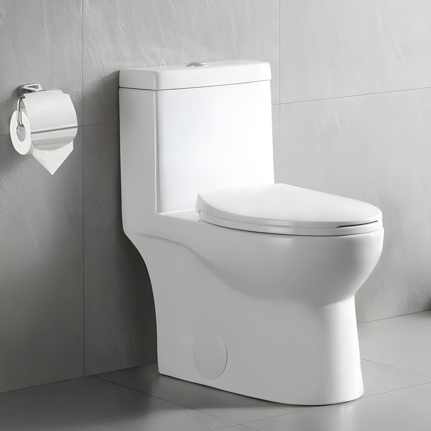 DeerValley Ally Dual-Flush Elongated One-Piece Toilet with Glazed Surface Modern Toilet with Comfort Seat Height  (Seat Included) DV-1F52816