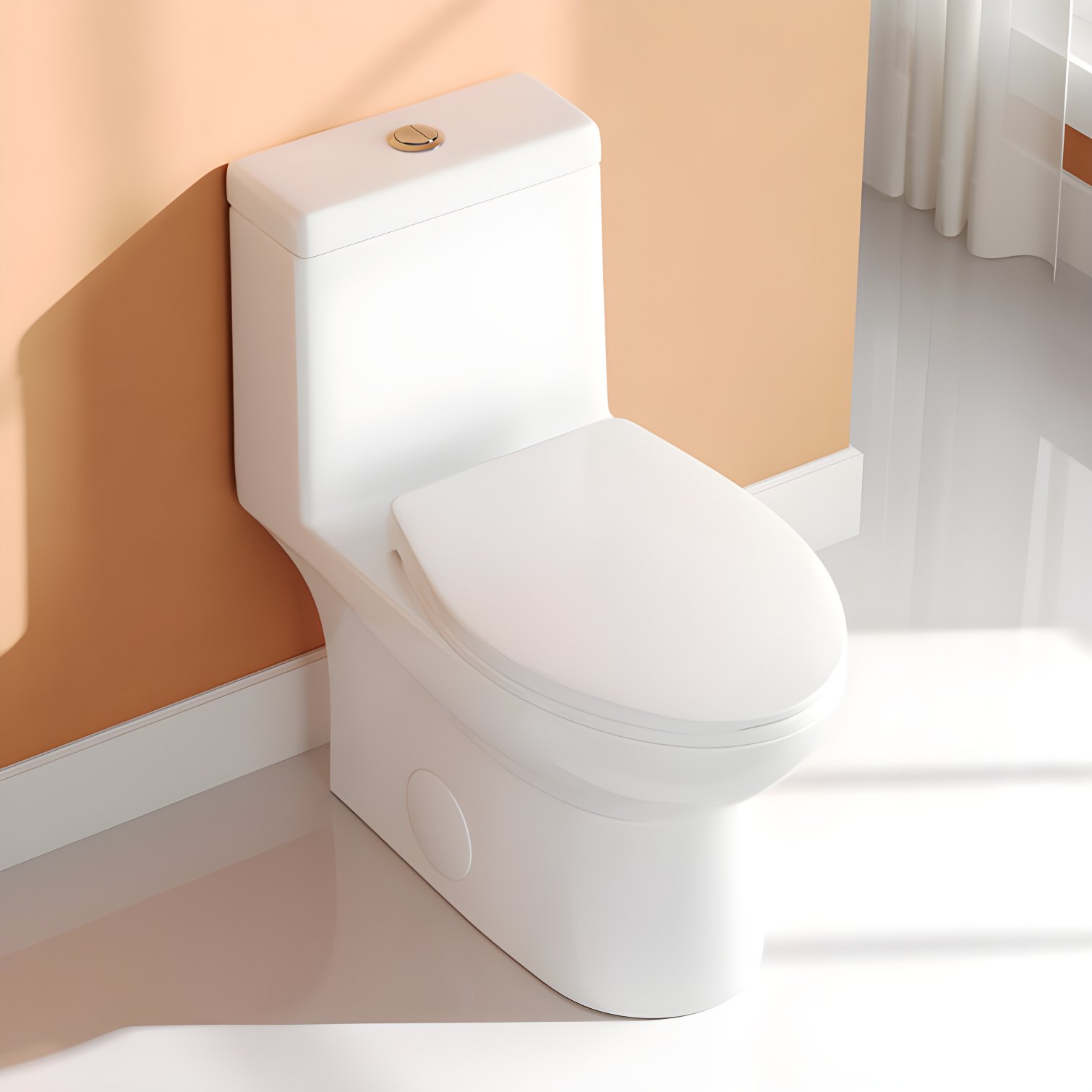 DeerValley Ally Dual-Flush Elongated One-Piece Toilet with Glazed Surface Modern Toilet with Comfort Seat Height  (Seat Included) DV-1F52816