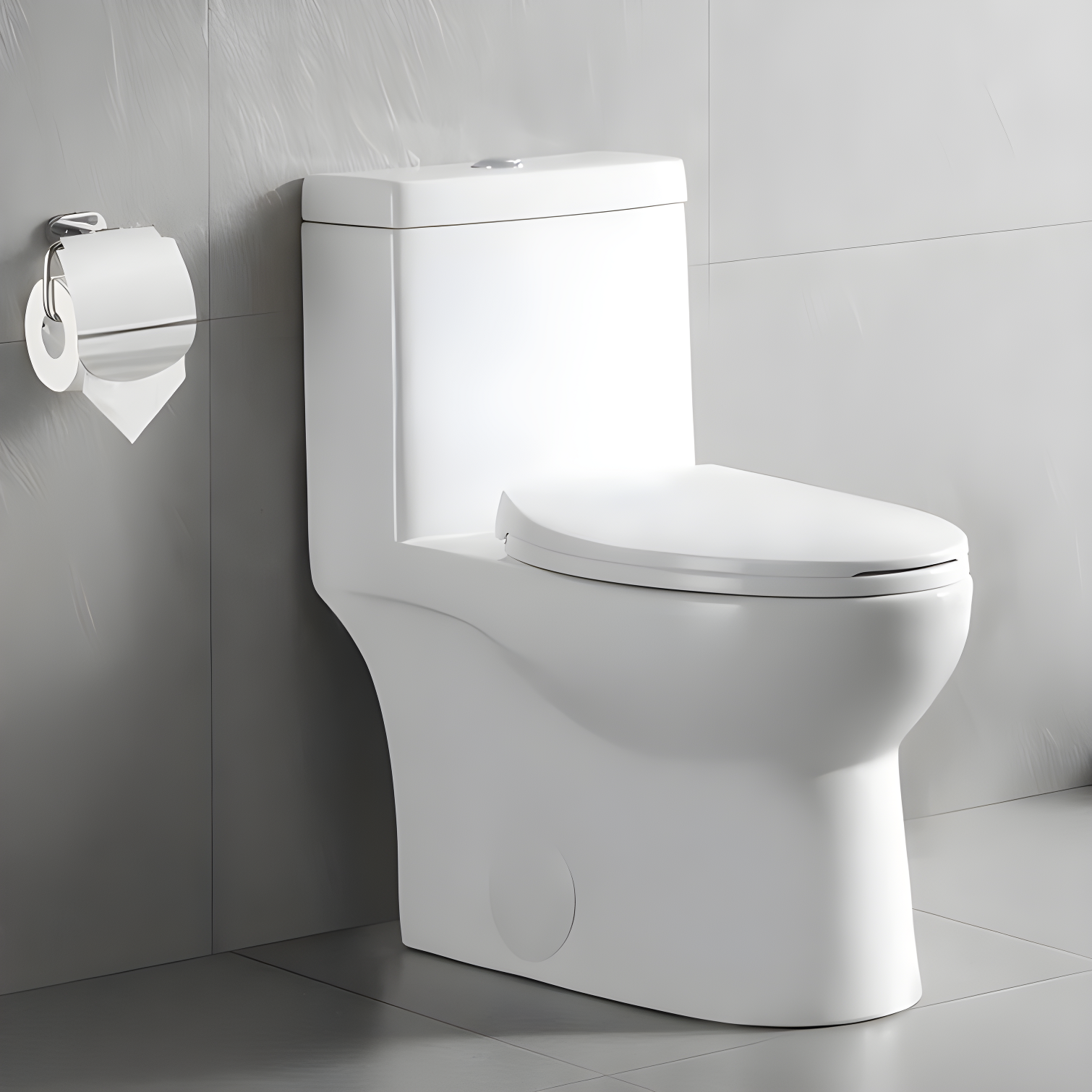 DeerValley Ally Dual-Flush Elongated One-Piece Toilet with Glazed Surface Modern Toilet with Comfort Seat Height  (Seat Included) DV-1F52816