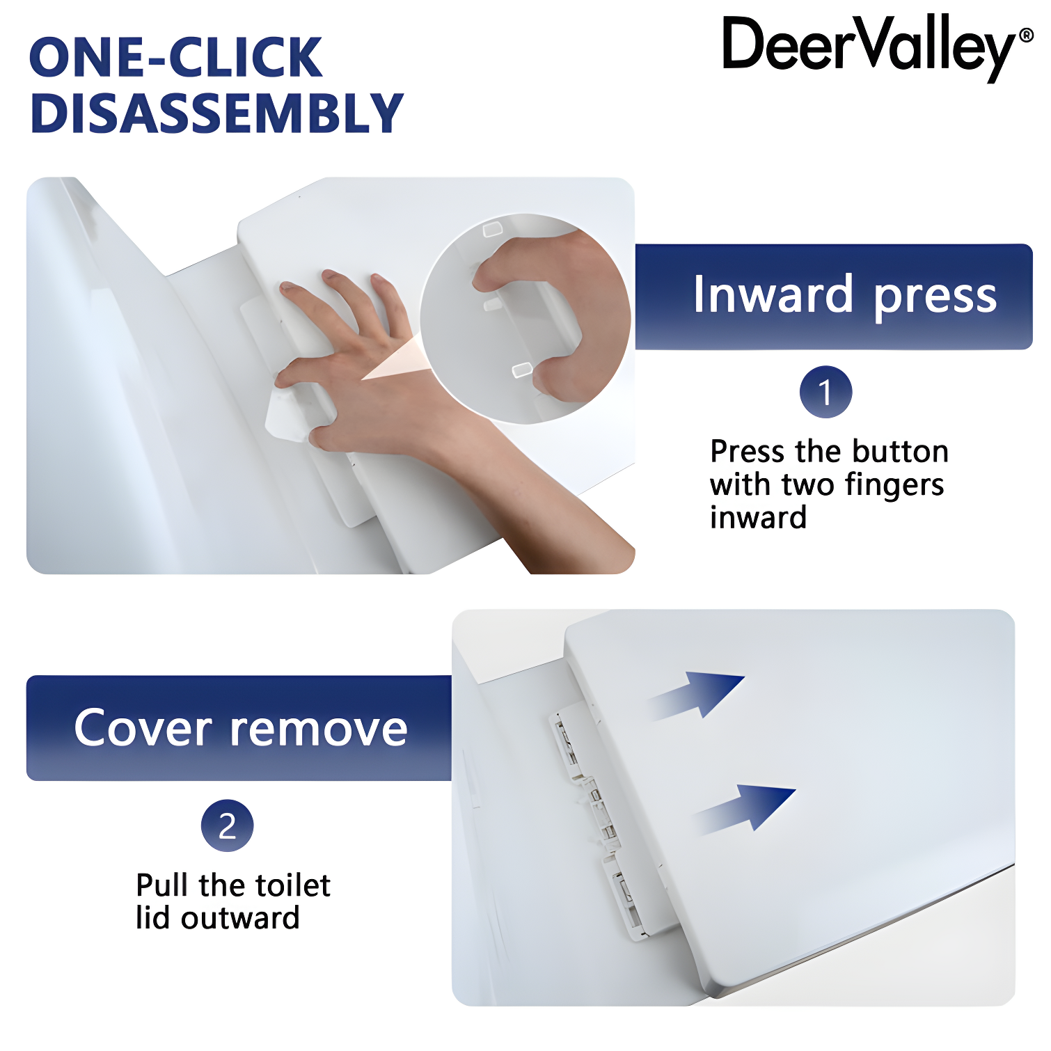 DeerValley Ally Dual-Flush Elongated One-Piece Toilet with Glazed Surface Modern Toilet with Comfort Seat Height  (Seat Included) DV-1F52816