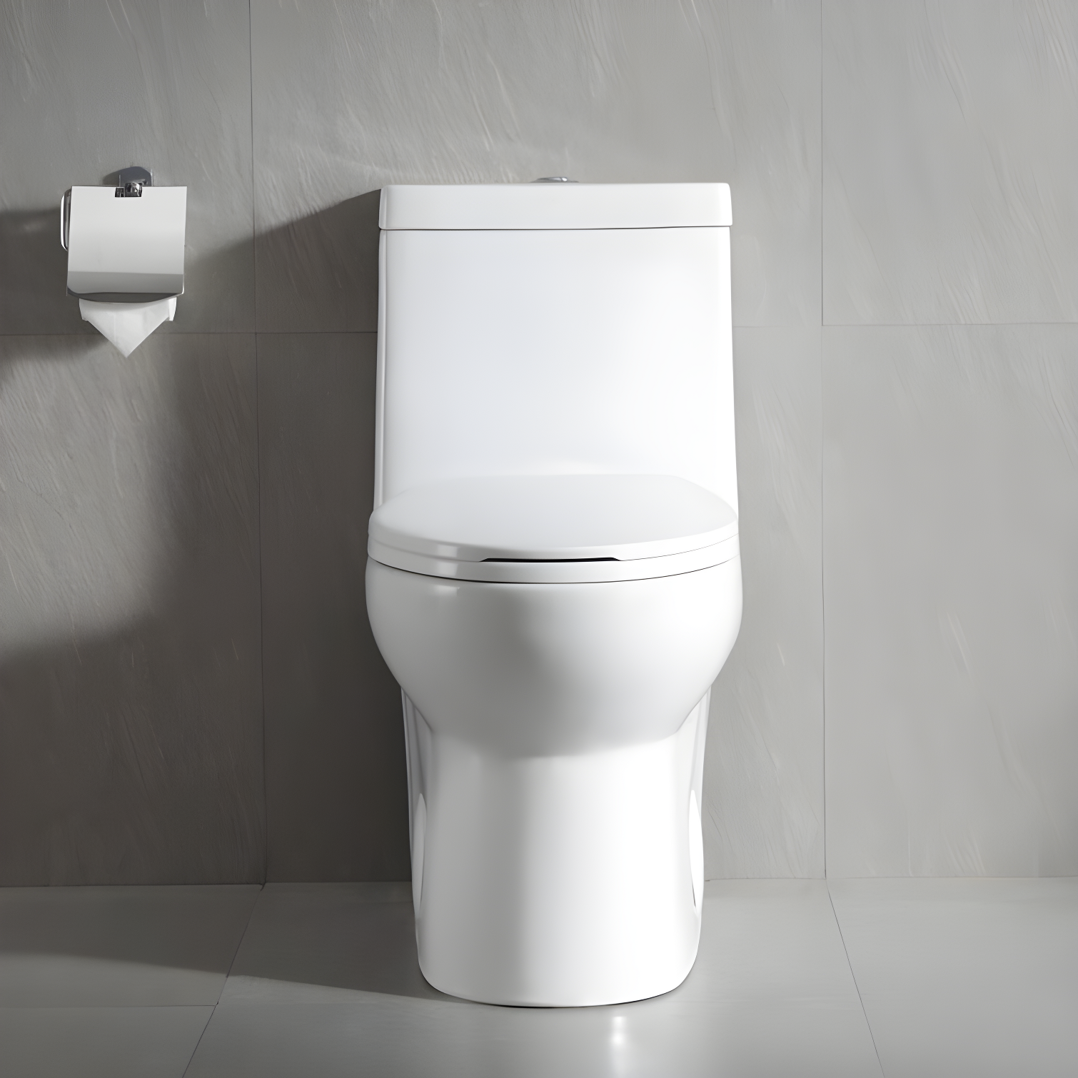 DeerValley Ally Dual-Flush Elongated One-Piece Toilet with Glazed Surface Modern Toilet with Comfort Seat Height  (Seat Included) DV-1F52816