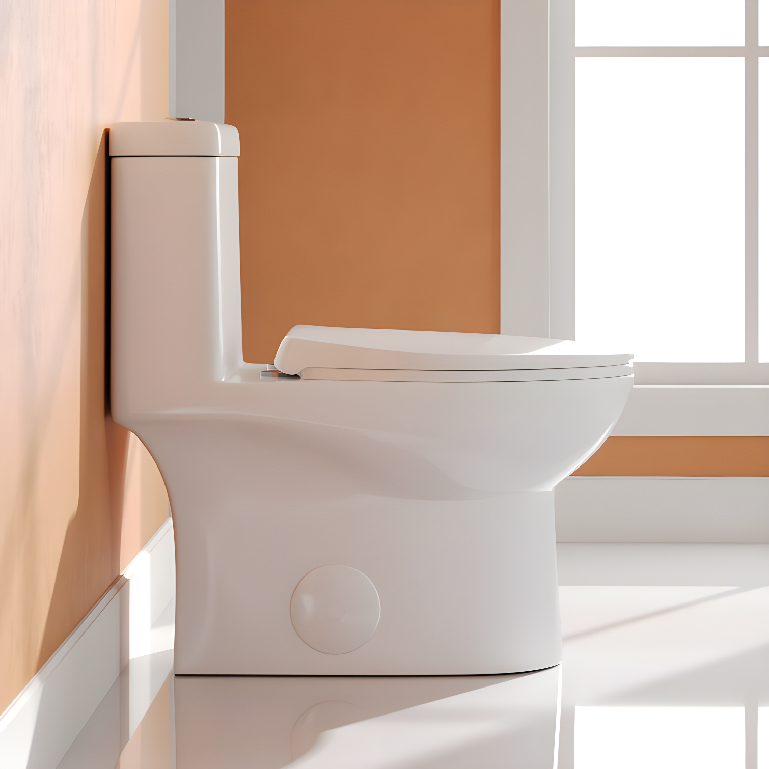 DeerValley Ally Dual-Flush Elongated One-Piece Toilet with Glazed Surface Modern Toilet with Comfort Seat Height  (Seat Included) DV-1F52816