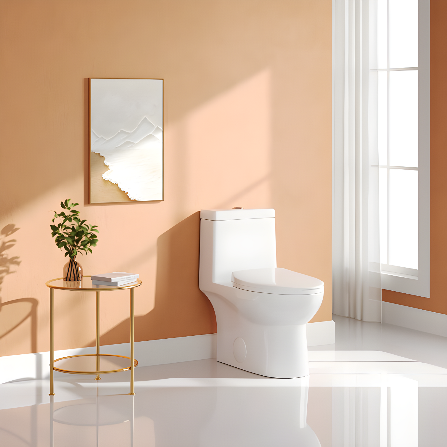 DeerValley Ally Dual-Flush Elongated One-Piece Toilet with Glazed Surface Modern Toilet with Comfort Seat Height  (Seat Included) DV-1F52816