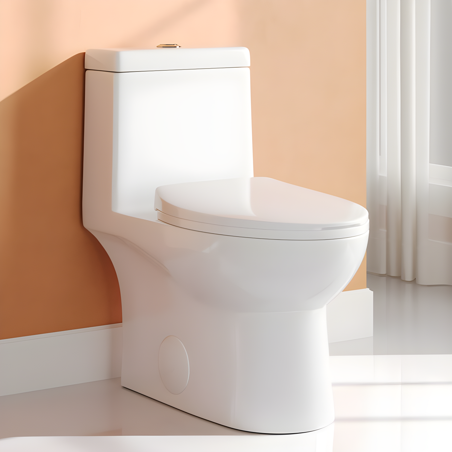 DeerValley Ally Dual-Flush Elongated One-Piece Toilet with Glazed Surface Modern Toilet with Comfort Seat Height  (Seat Included) DV-1F52816