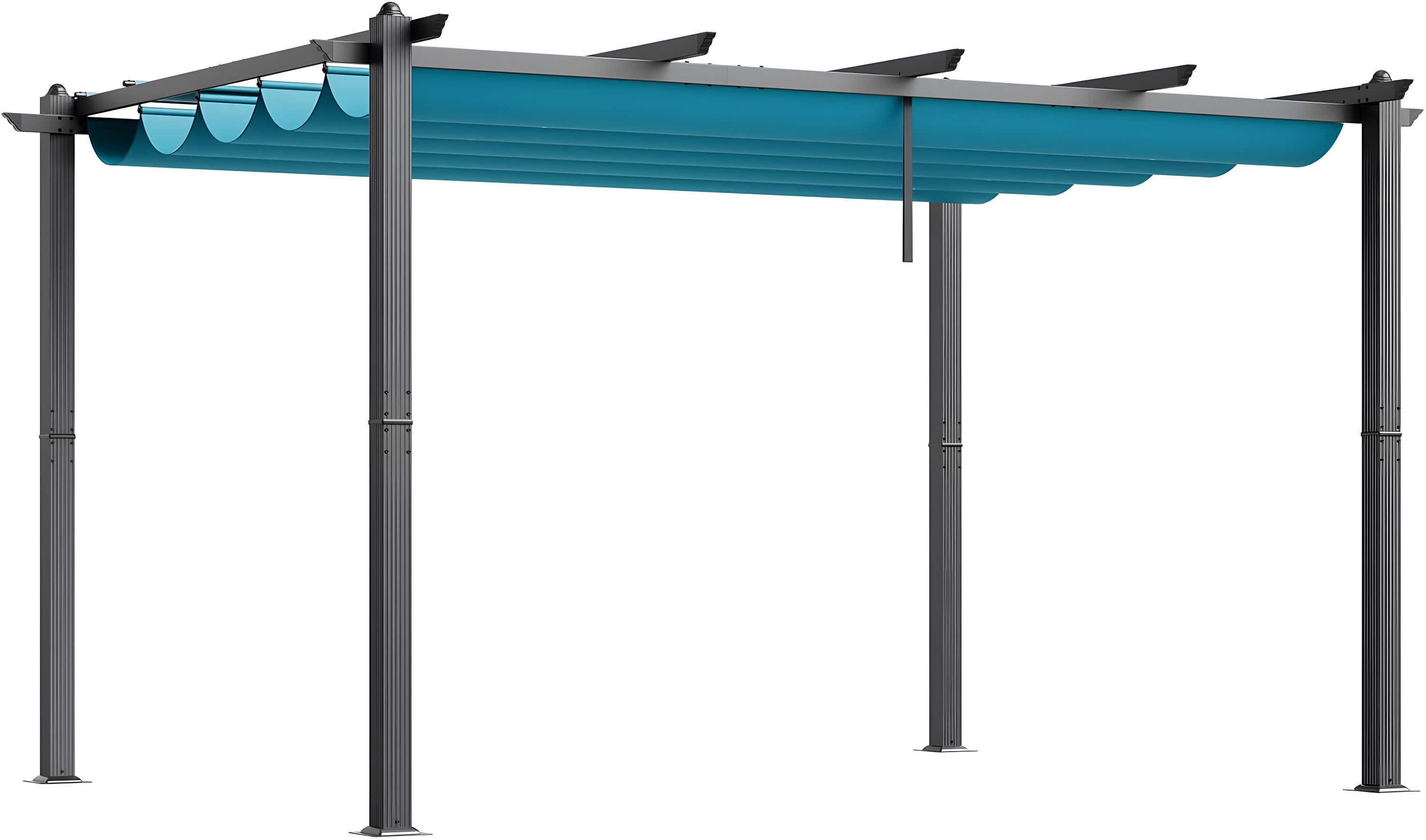 VEVOR 10'x13' Outdoor Retractable Pergola with Canopy, Aluminum Pergola with Retractable Canopy, Modern Pergola with Sun Shade Canopy, Bule
