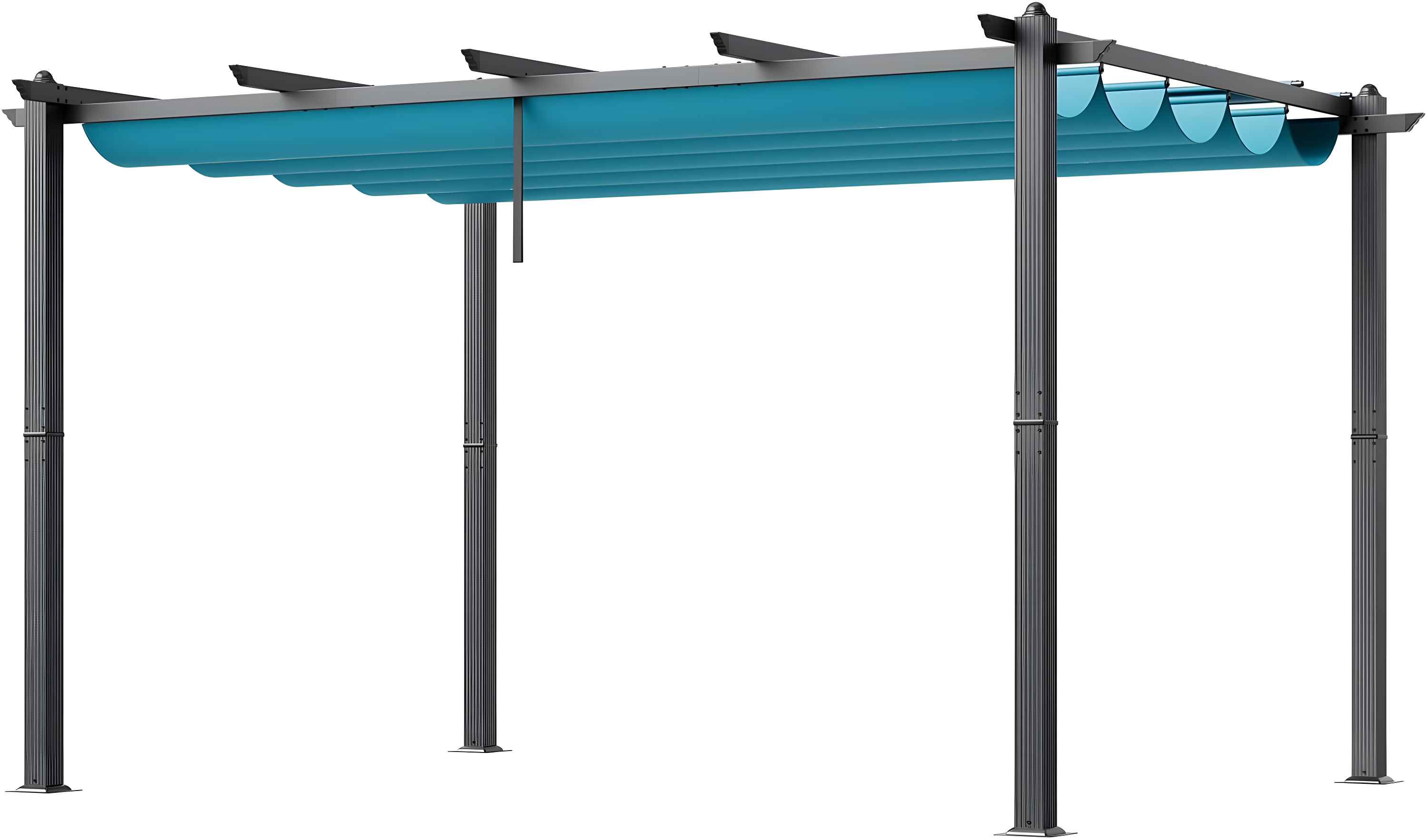 VEVOR 10'x13' Outdoor Retractable Pergola with Canopy, Aluminum Pergola with Retractable Canopy, Modern Pergola with Sun Shade Canopy, Bule