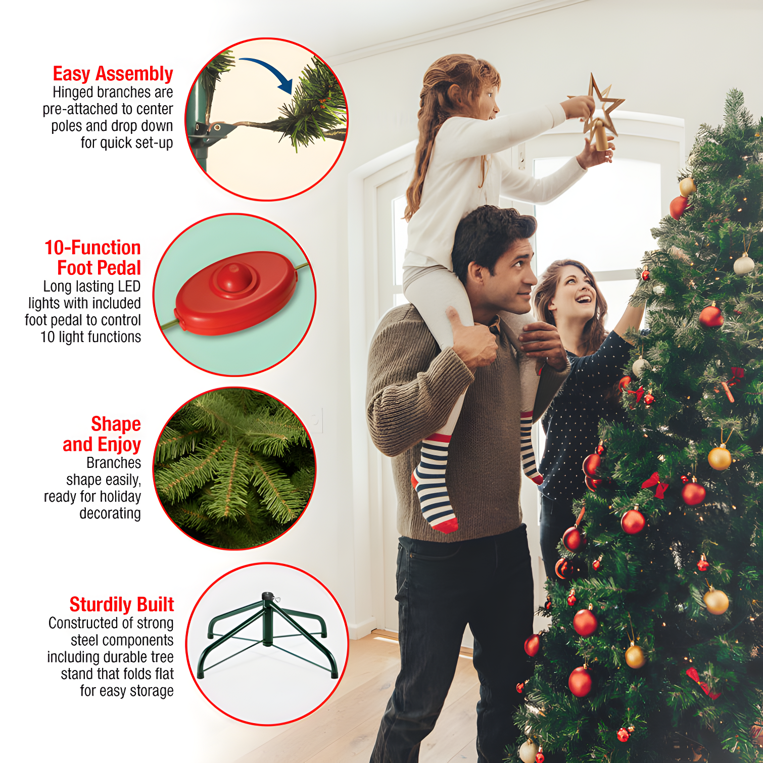 7.5' Unlit Feel Real Downswept Douglas Fir Artificial Christmas Tree - National Tree Company