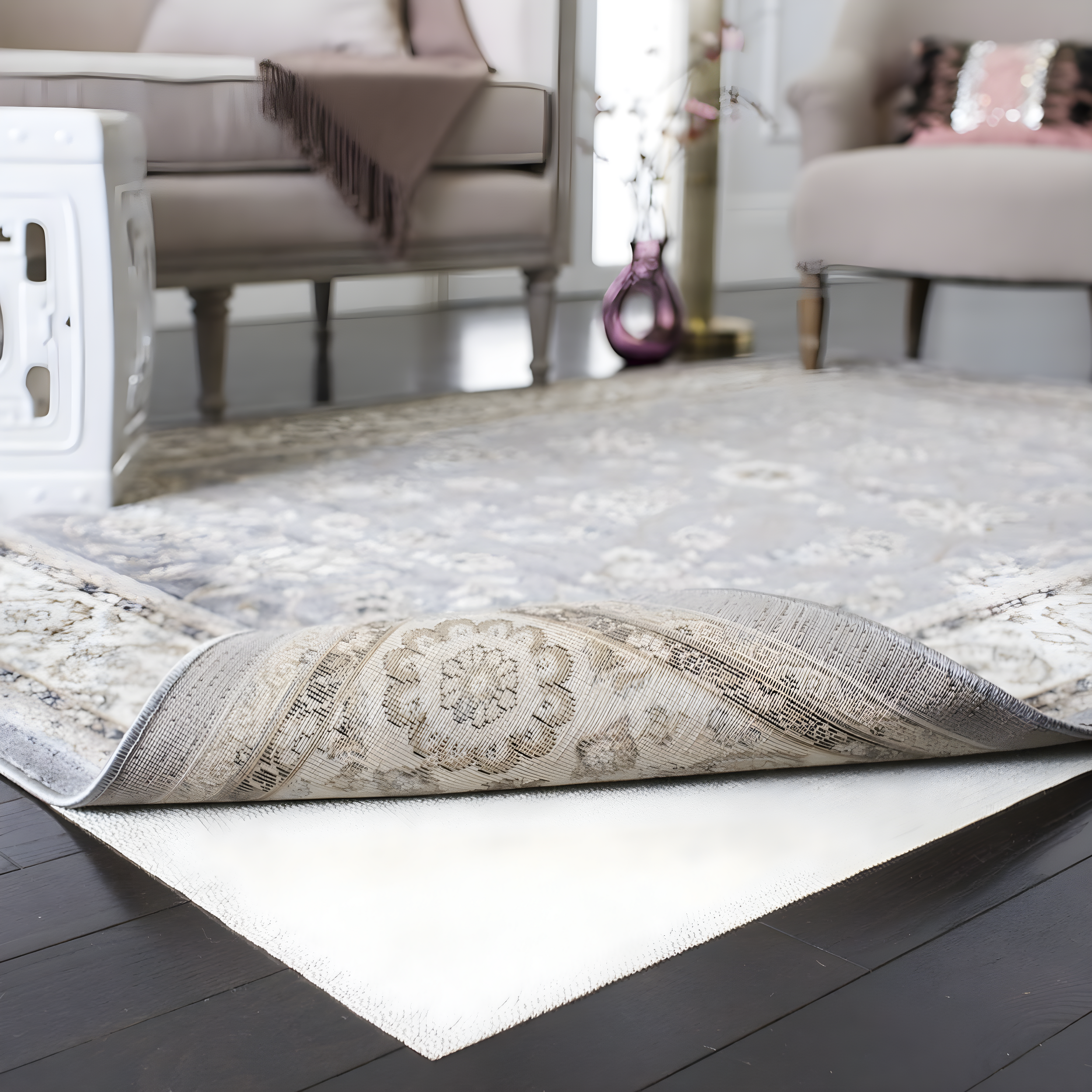 Ultra Pad PAD121 Power Loomed Indoor Rug Pad - White - 8' x 8' - Safavieh