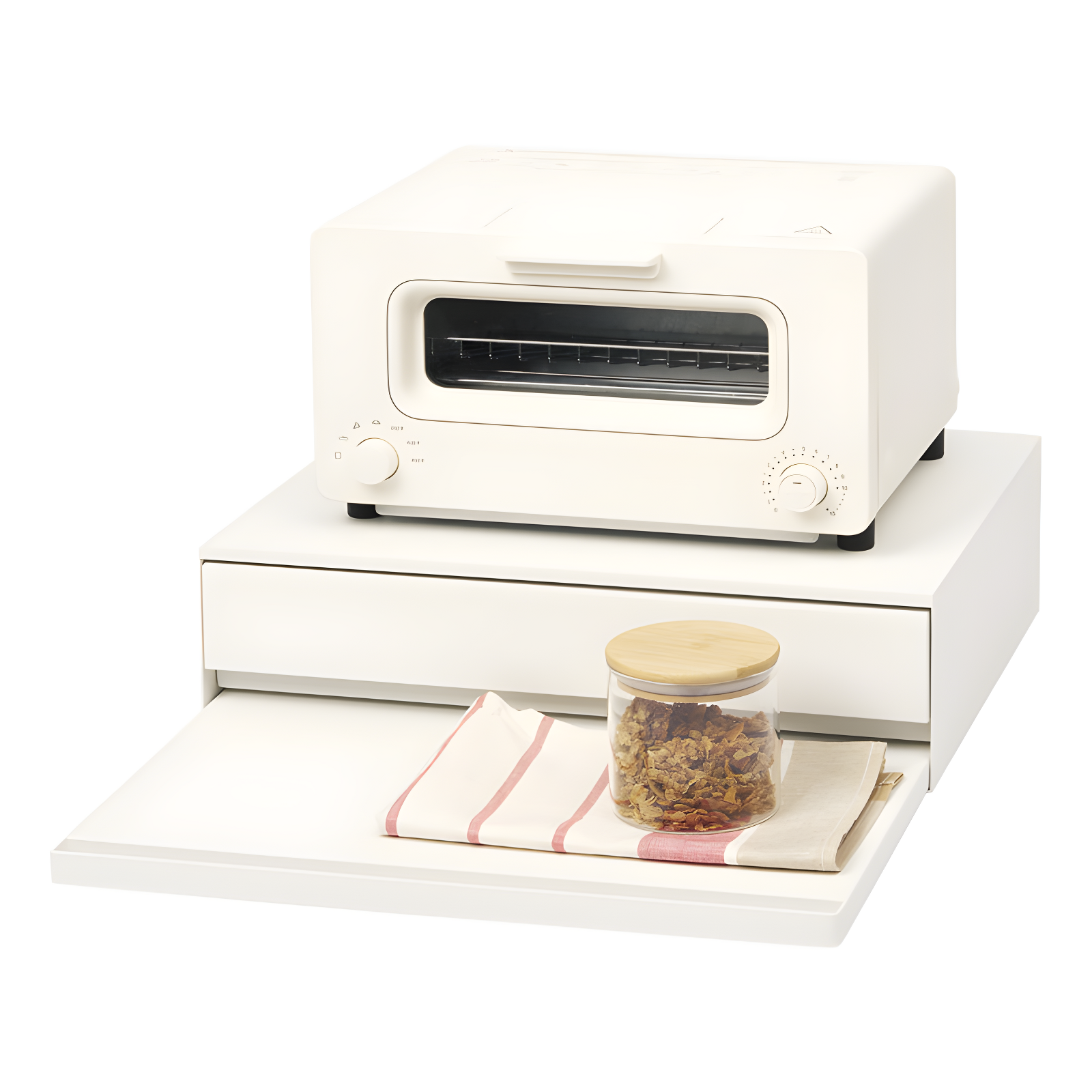 Yamazaki Home Yamazaki Home Countertop Drawer With Pull-Out Shelf, Steel, Holds 37 Lbs