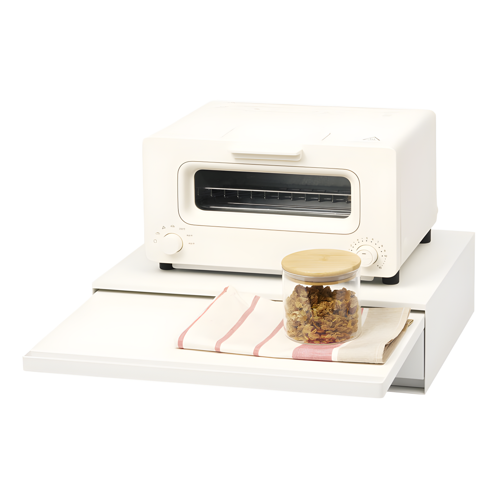 Yamazaki Home Yamazaki Home Countertop Drawer With Pull-Out Shelf, Steel, Holds 37 Lbs