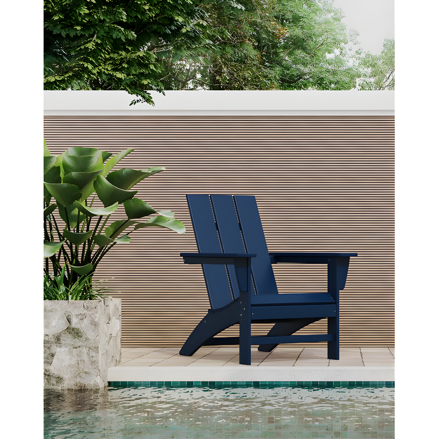 Modern Adirondack High-Density Polyethylene (HDPE) Outdoor Adirondack Chair