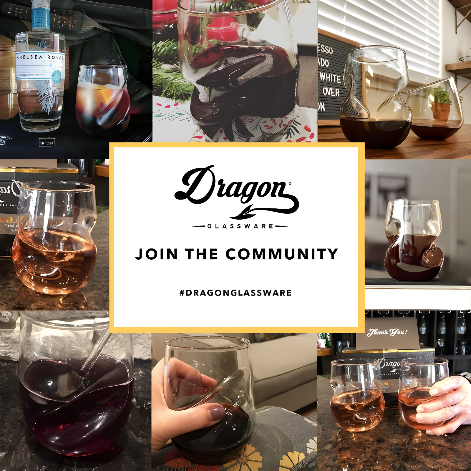 Dragon Glassware 16 oz Stemless Wine Glasses Clear Set of 2