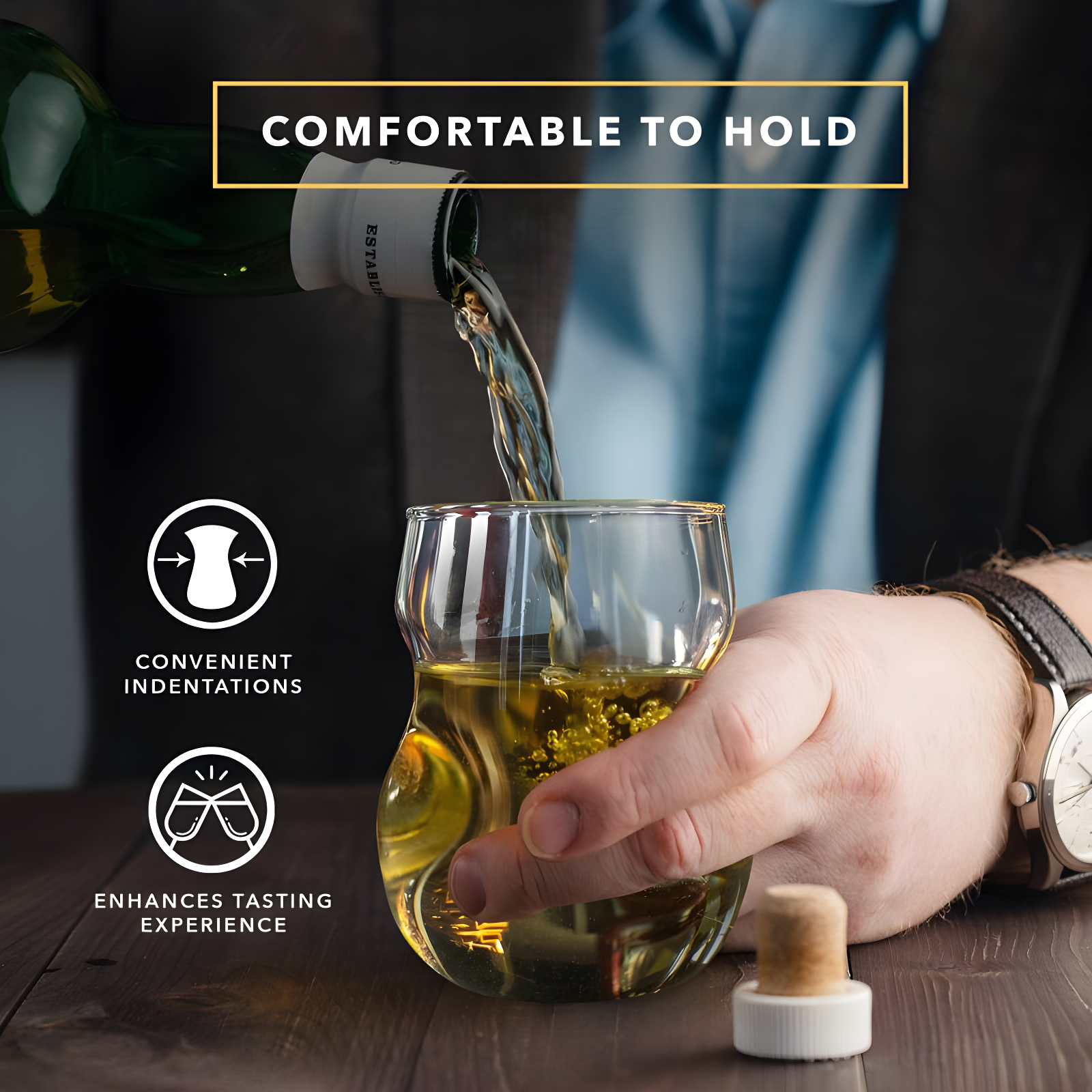 Dragon Glassware 16 oz Stemless Wine Glasses Clear Set of 2