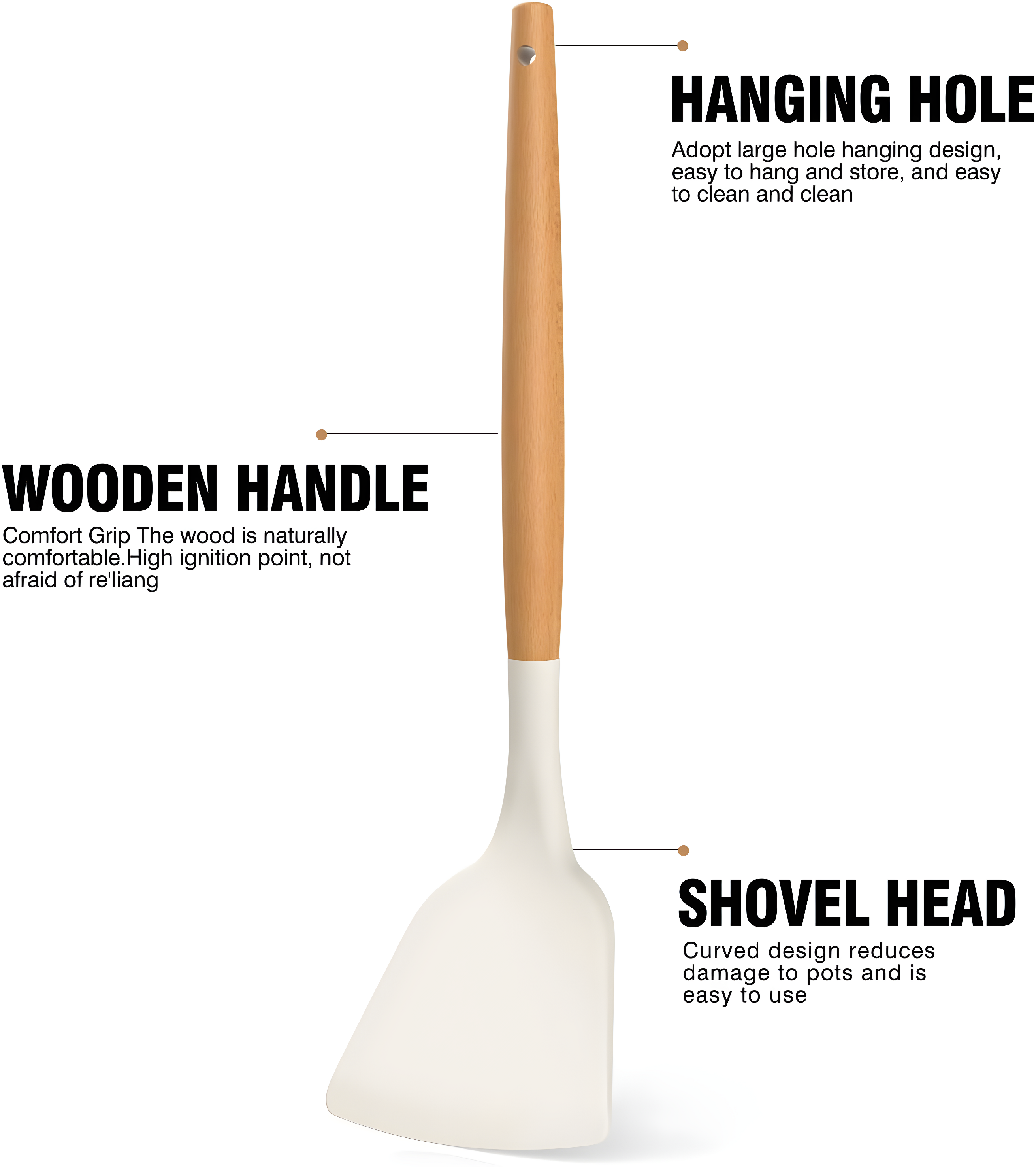 FAST APPLIANCES LLC Silicone Cooking Utensils Set - Silicone Kitchen Utensils For Cooking Wooden Handles, 446°F Heat Resistant Kitchen Utensil Spatula Sets W Holder, Gadgets For Non-Stick Cookware BPA FREE (Cream White)