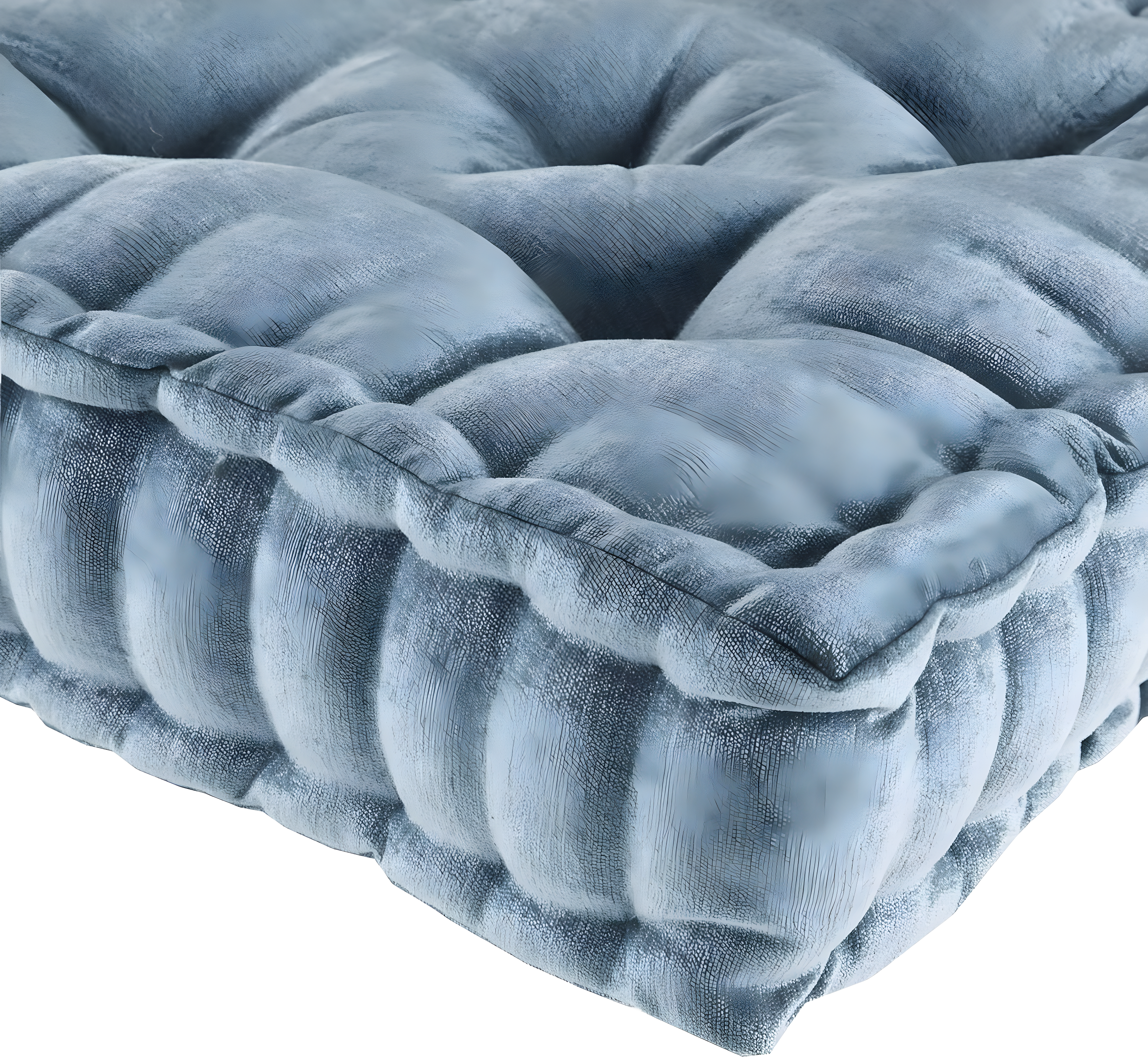 20"x20" Oversize Diah Poly Chenille Square Floor Pillow Aqua - Intelligent Design: Hypoallergenic Indoor Lounge Cushion