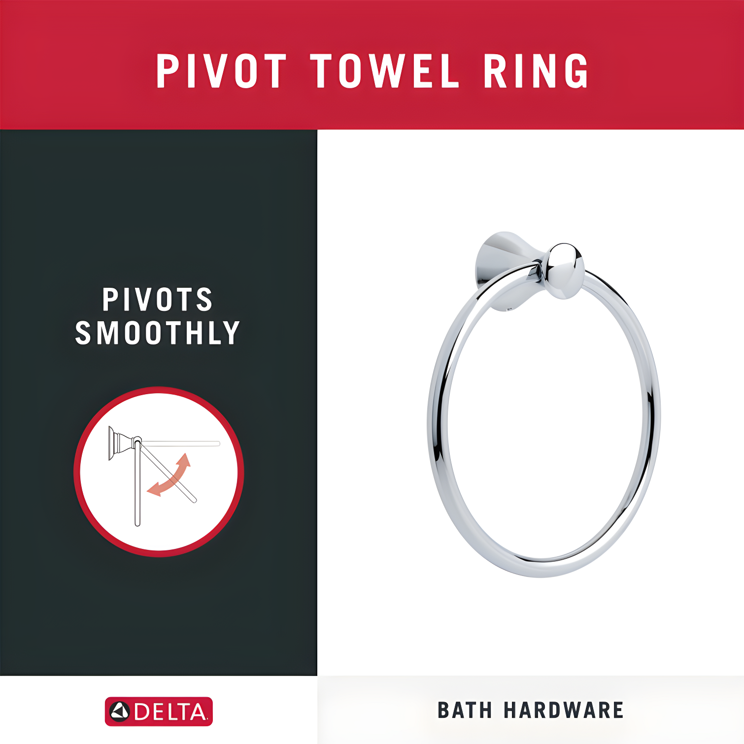 Lahara Wall Mount Round Closed Towel Ring Bath Hardware Accessory