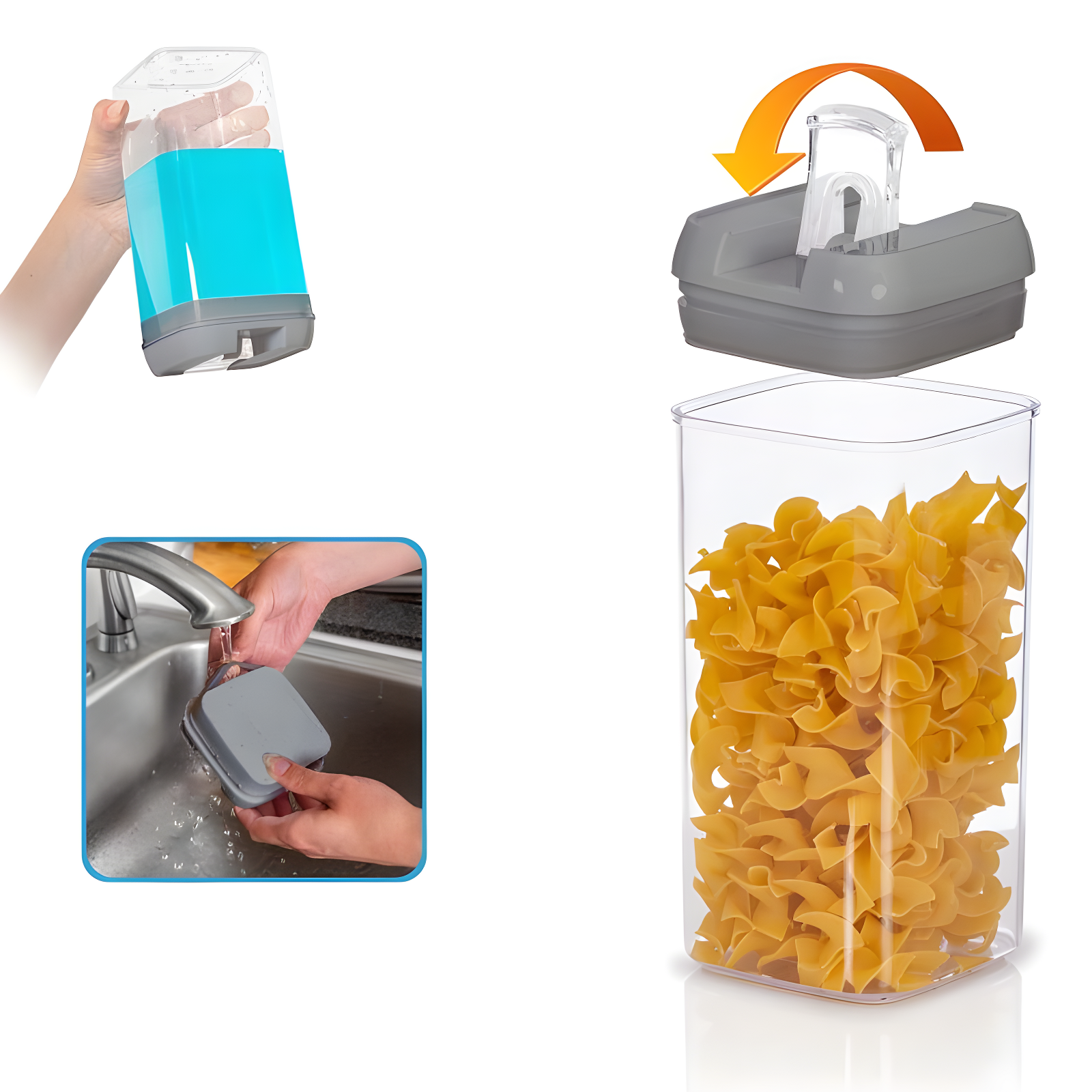 Cheer Collection Airtight Food Storage Containers, Set of 7 (Gray)