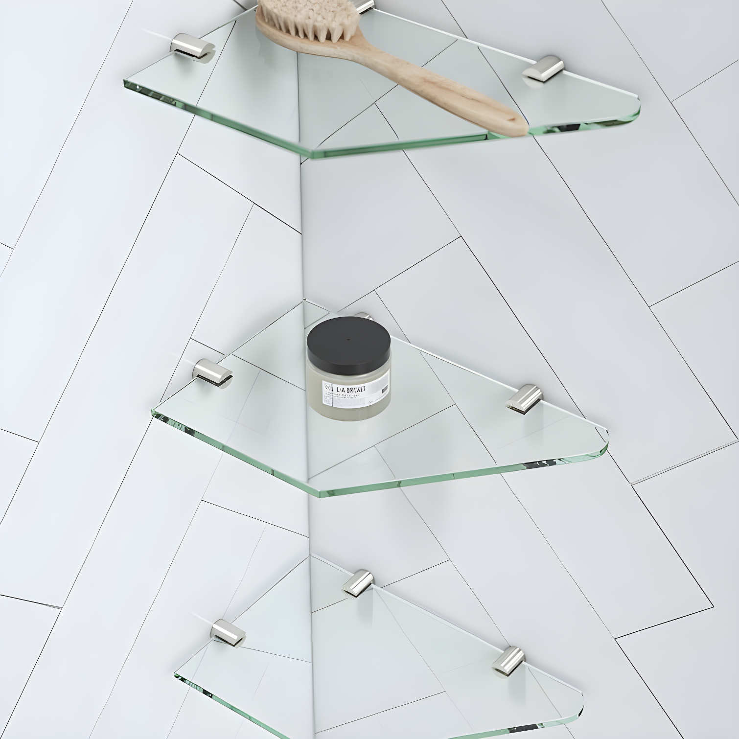 Endless Pasadena 40" W x 72" H Corner Frameless Shower Kit, Door, Panel, Base, Shelves