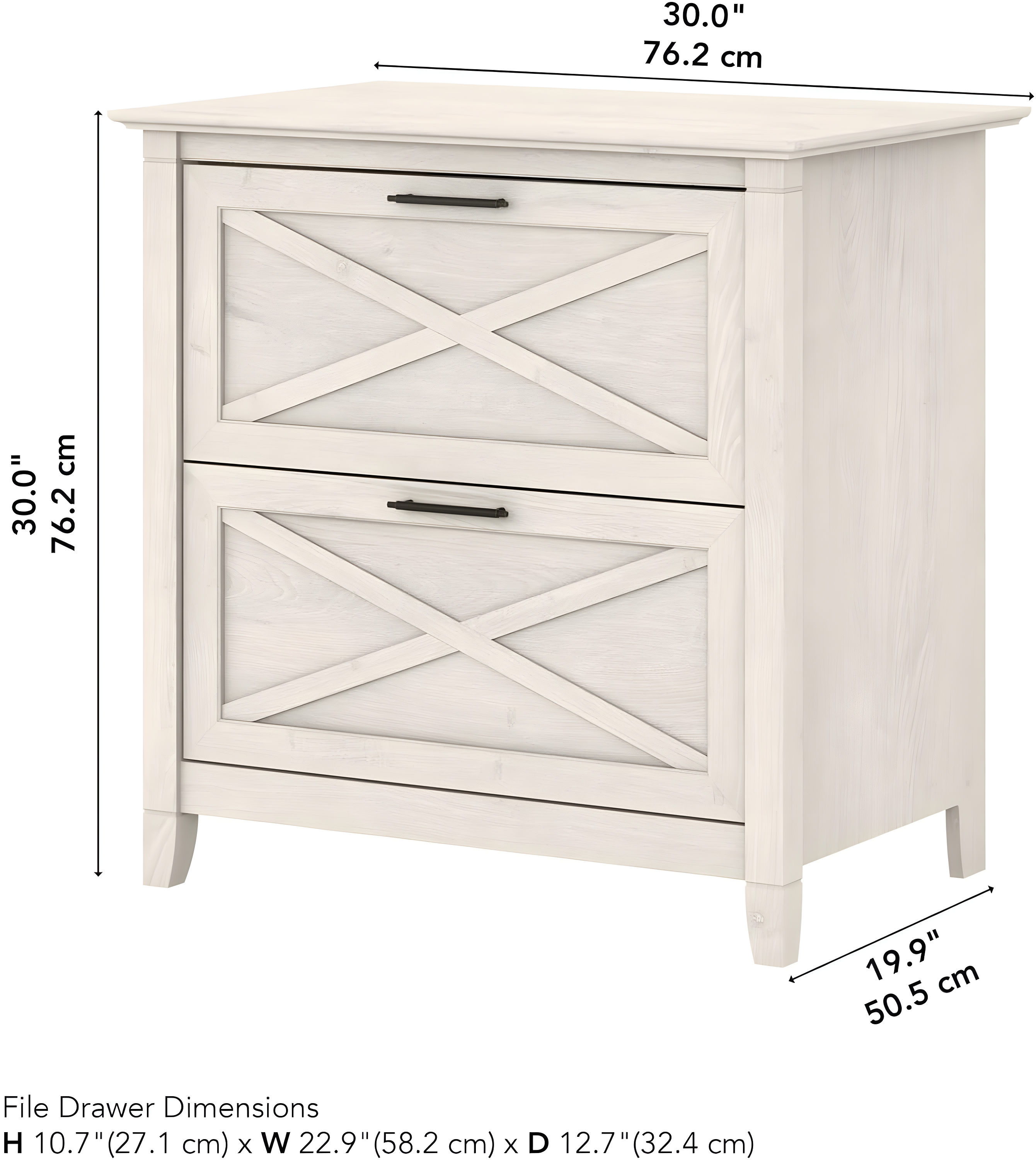 Inbox Zero 2 Drawer Lateral File Cabinet In Linen White Oak | Document Storage For Home Office | Accent Chest With Drawers