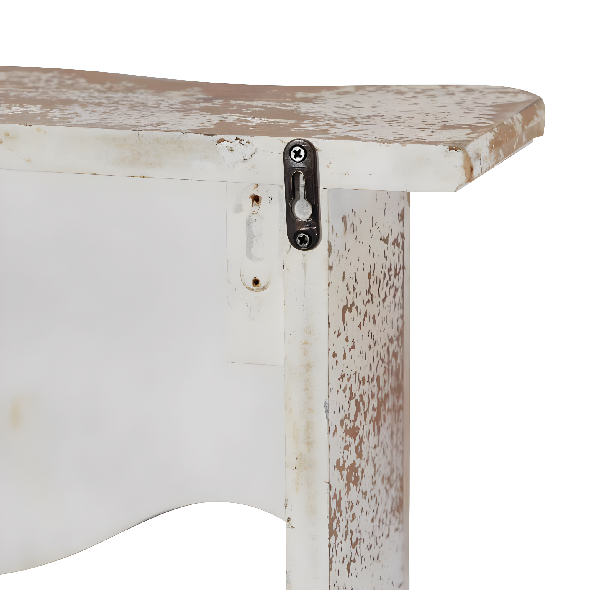 Kelly Clarkson Home Elicia White Wood Scroll Distressed 1 Shelf Room Wall Shelf
